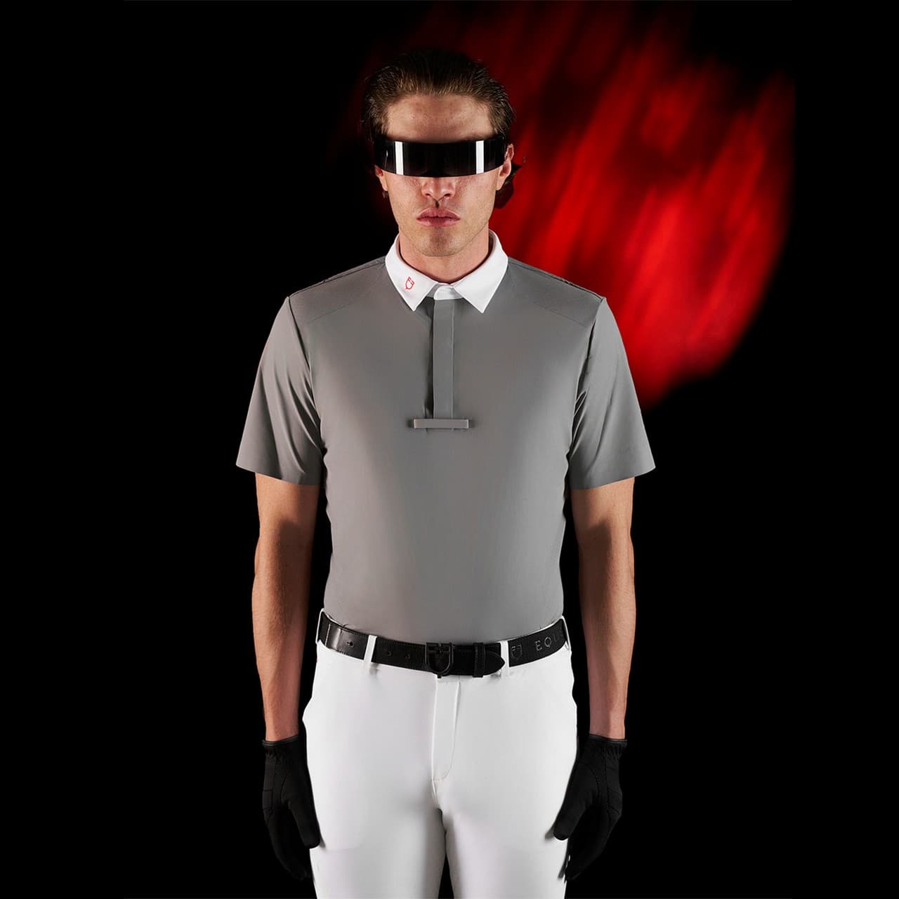 Polo concorso uomo Equestro Ridertechnology manica corta bottoni (Rif. ETM00173), vista 1