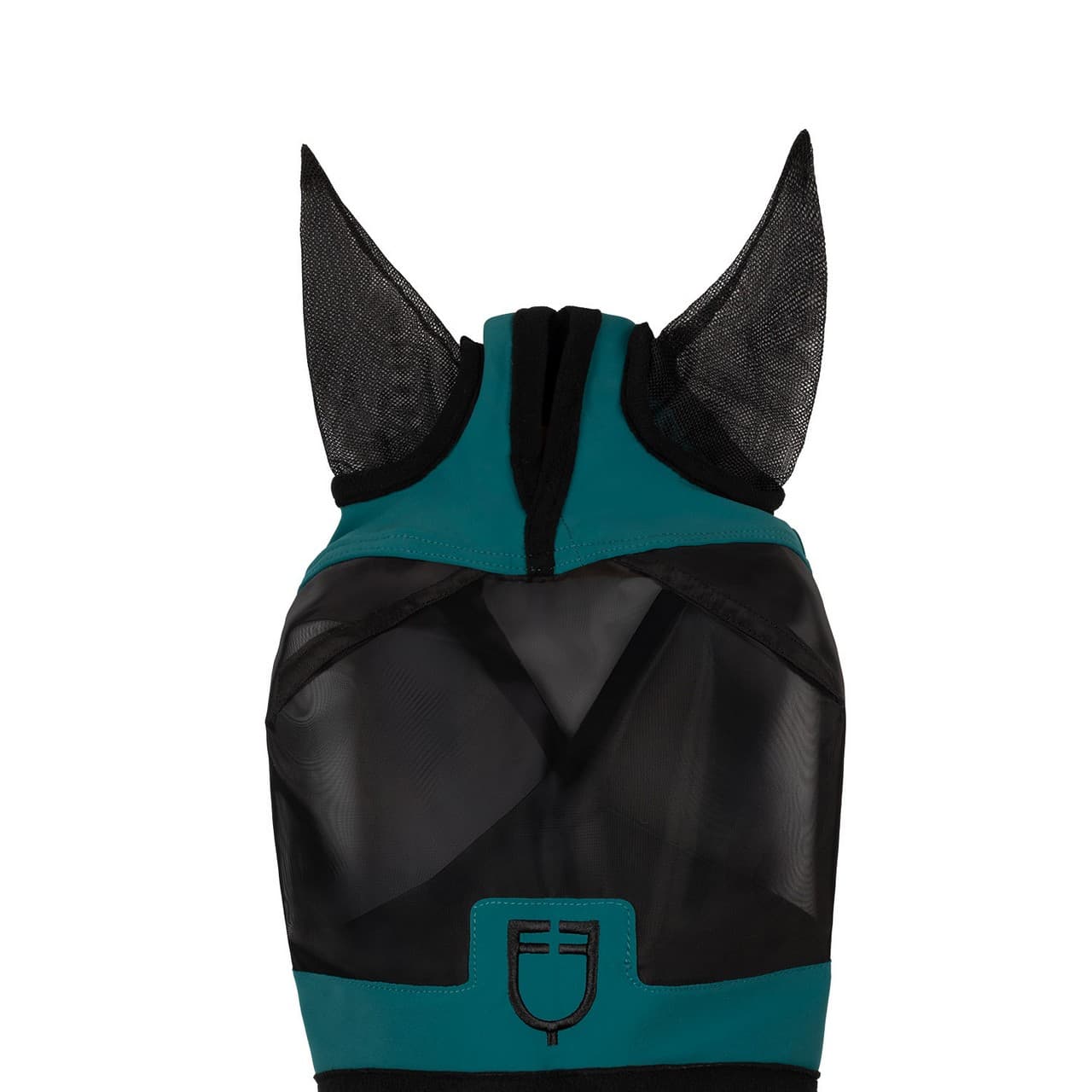 Maschera antimosche con logo frontale, vista 2