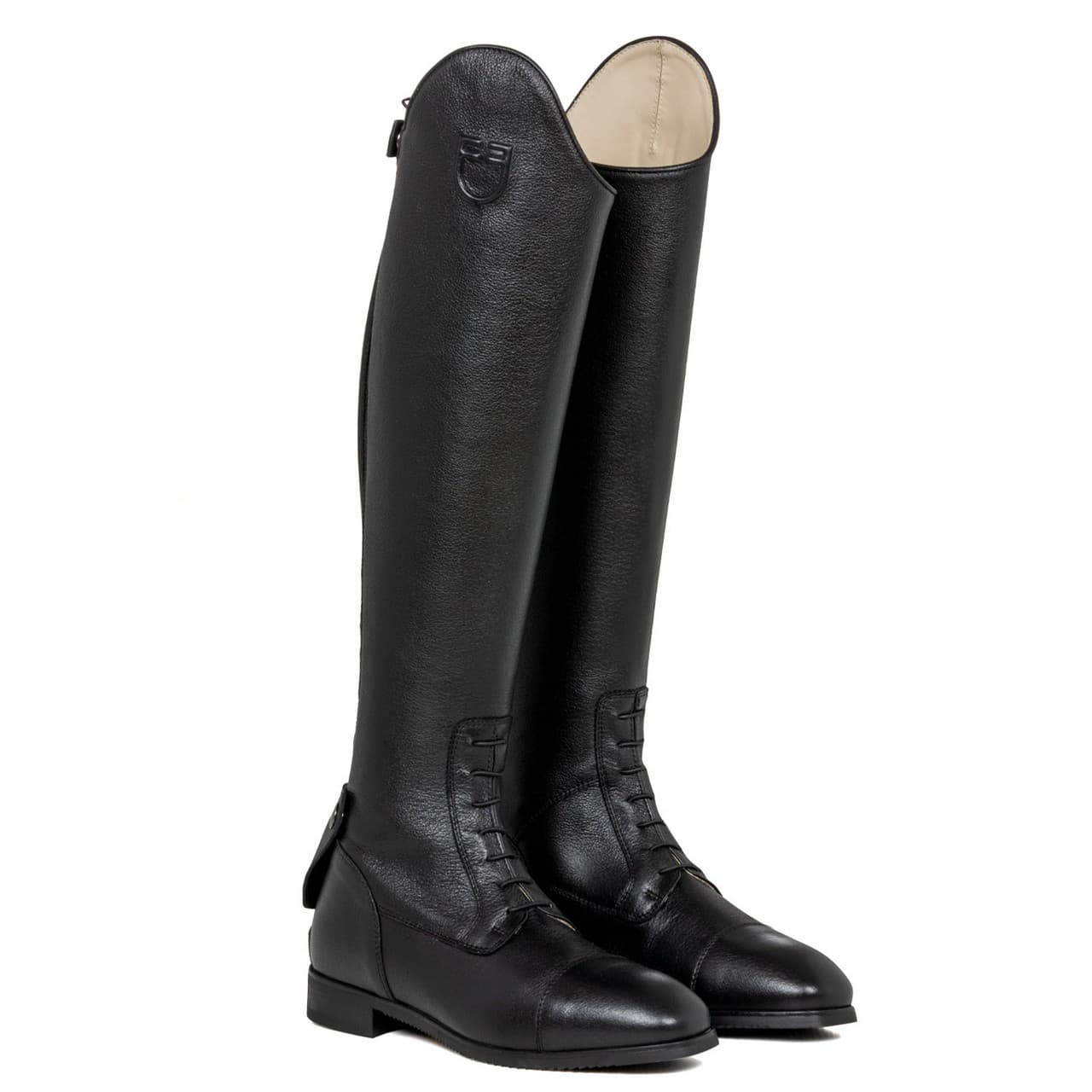 Stivali unisex in pelle di vitello con laccetti frontali, vista 1