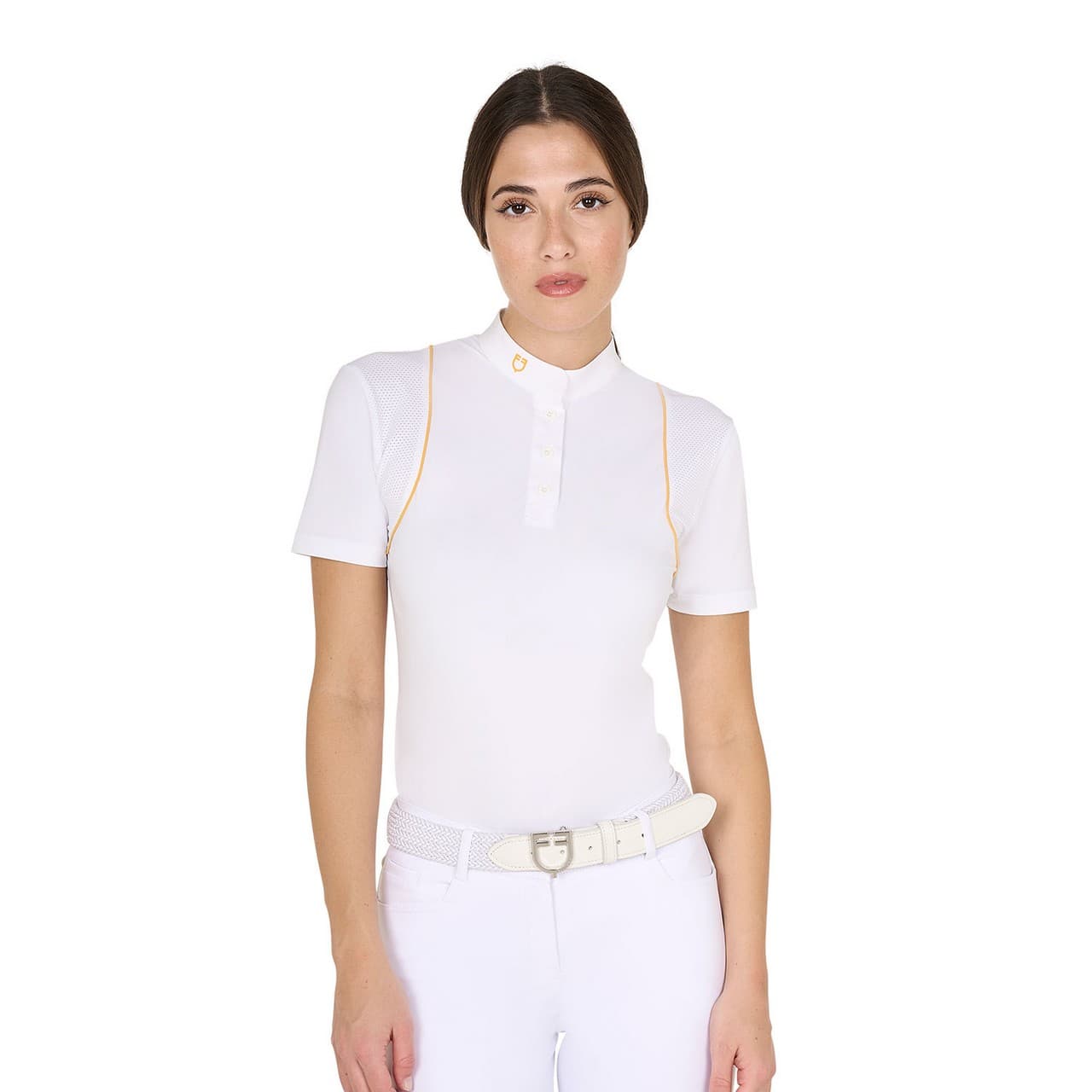 Polo donna slim fit da concorso con bottoni (Rif. ETW00092), vista 1