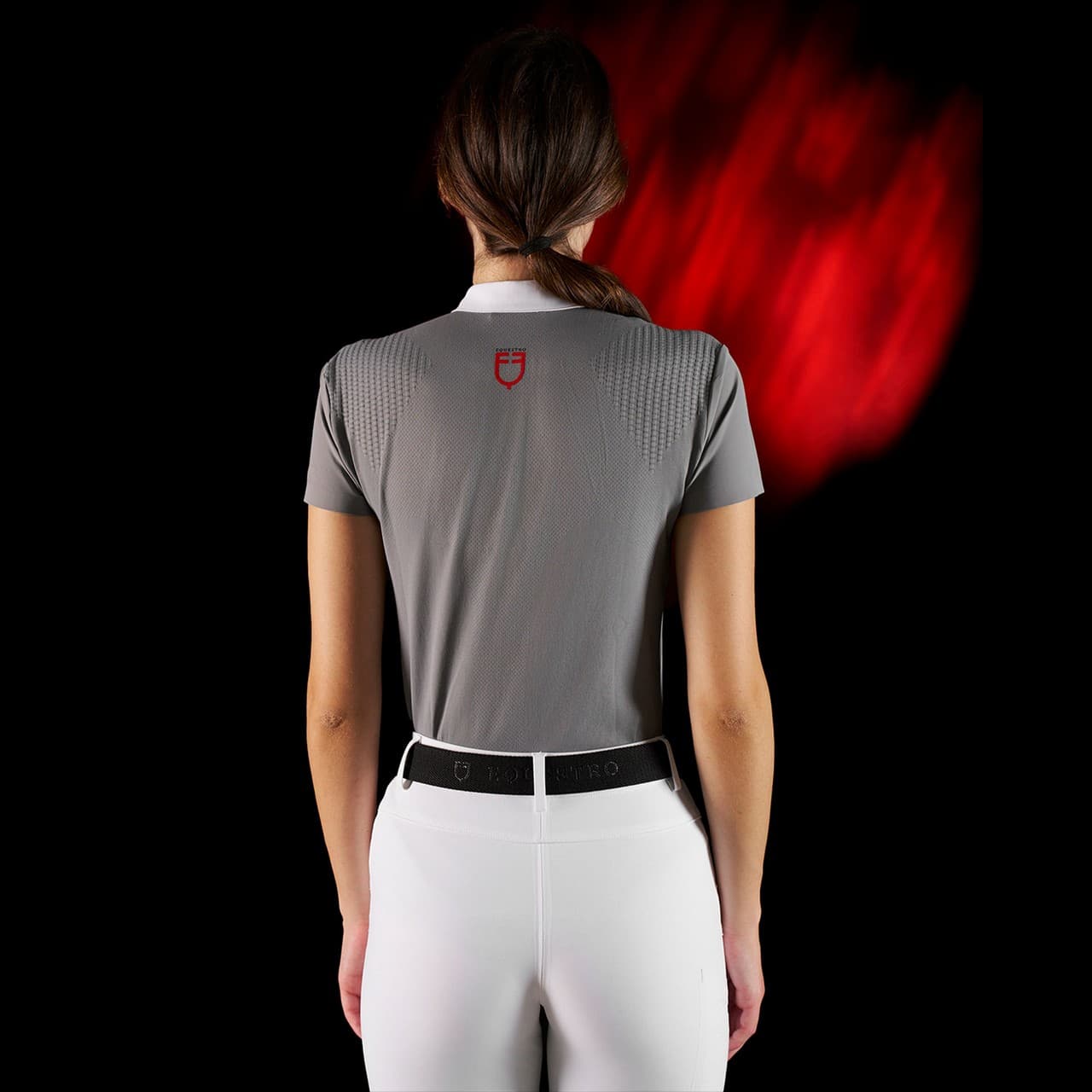 Polo concorso donna Equestro Ridertechnology manica corta, vista 2