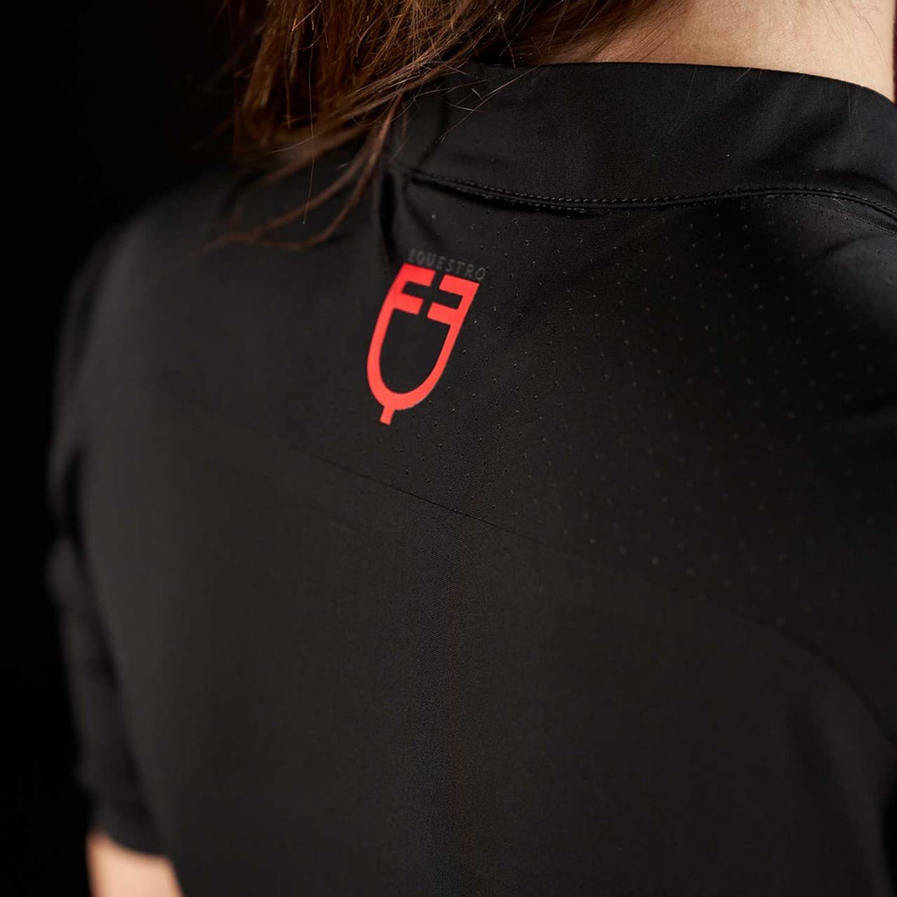 Polo training donna Equestro Ridertechnology manica corta e zip (Rif. ETW00176), vista 4