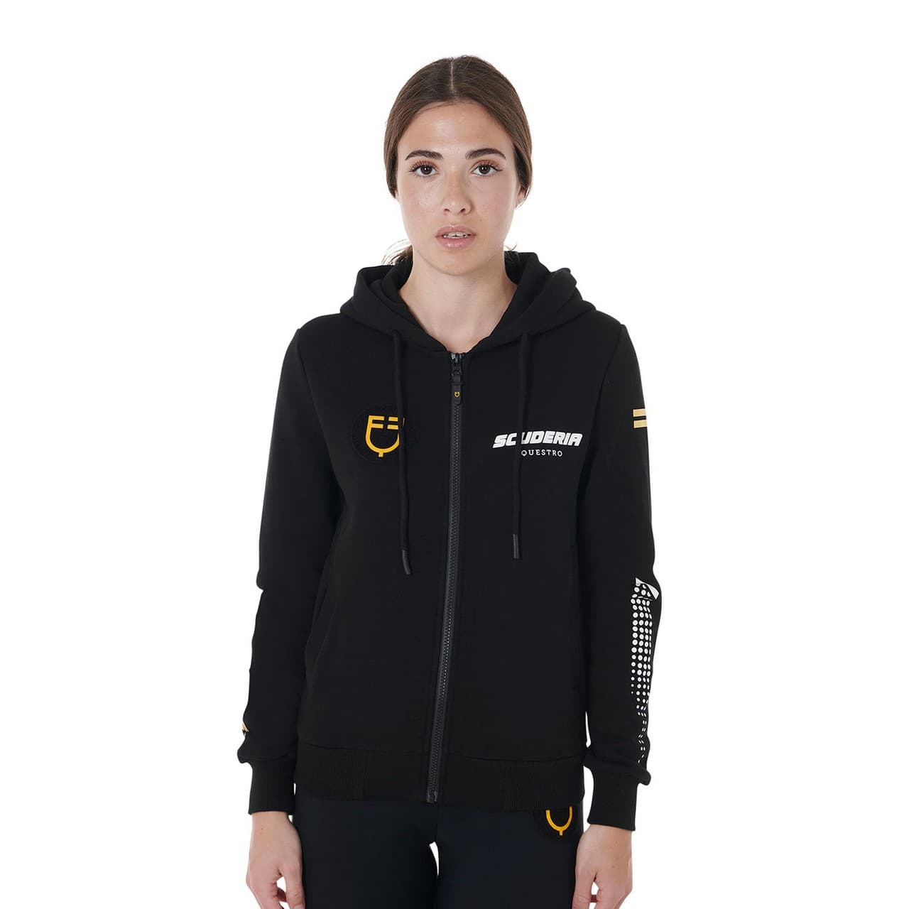 Felpa donna cappuccio Scuderia Equestro interno French terry, vista 1