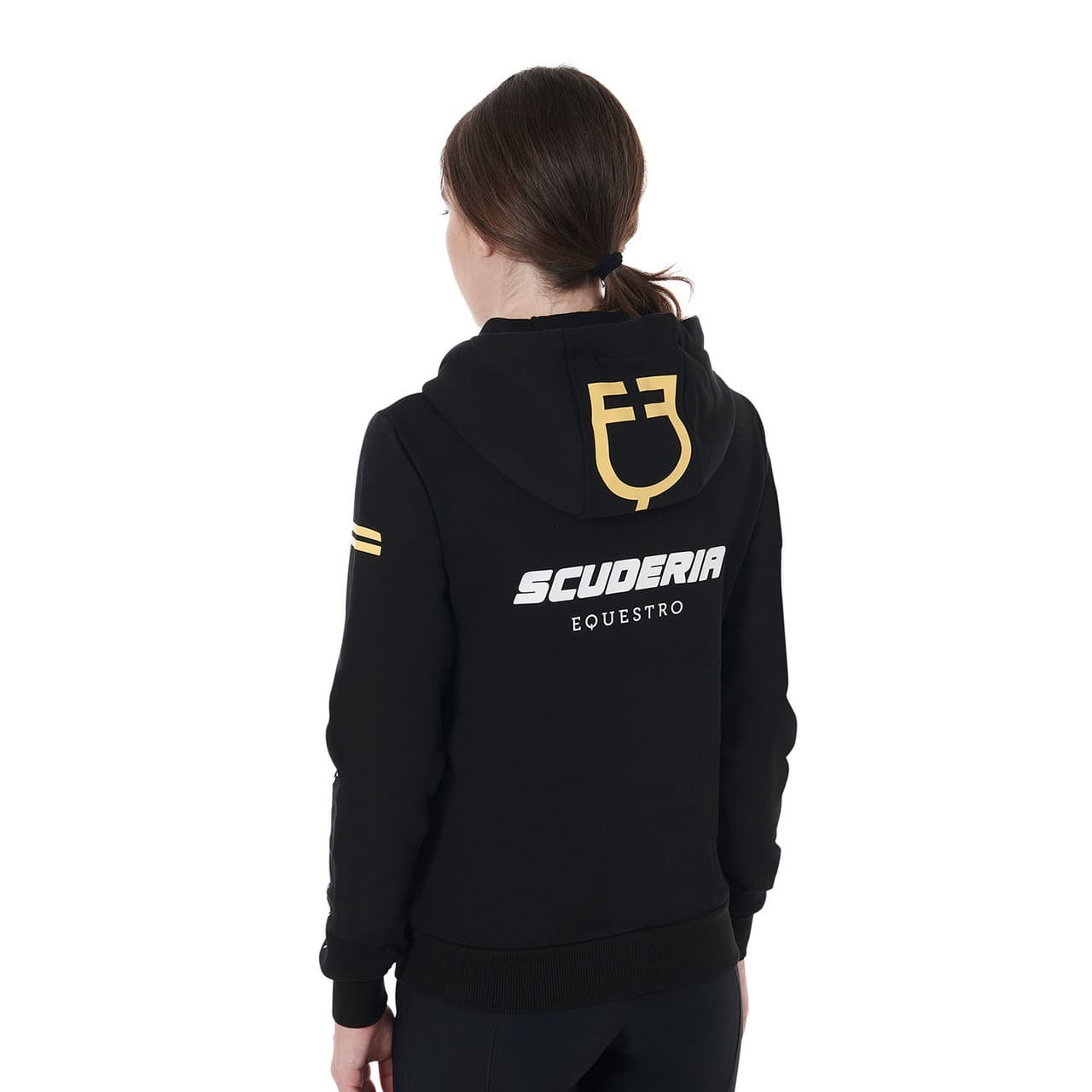 Felpa donna cappuccio Scuderia Equestro interno French terry, vista 2