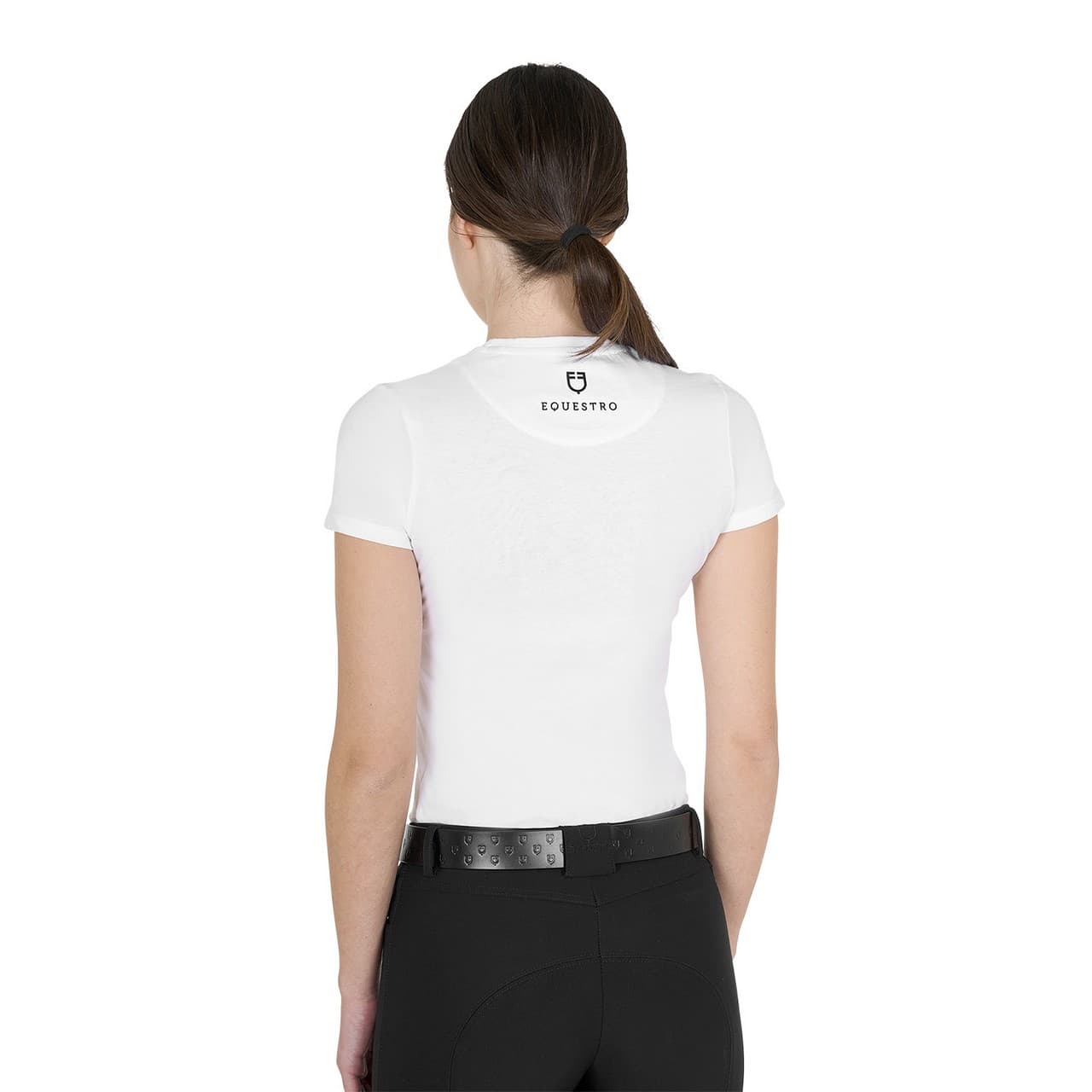 T-shirt donna Ready To The Party in cotone con strass, vista 2