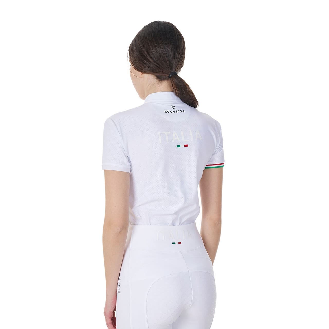 Polo donna da concorso elasticizzata Equestro X FISE, vista 2