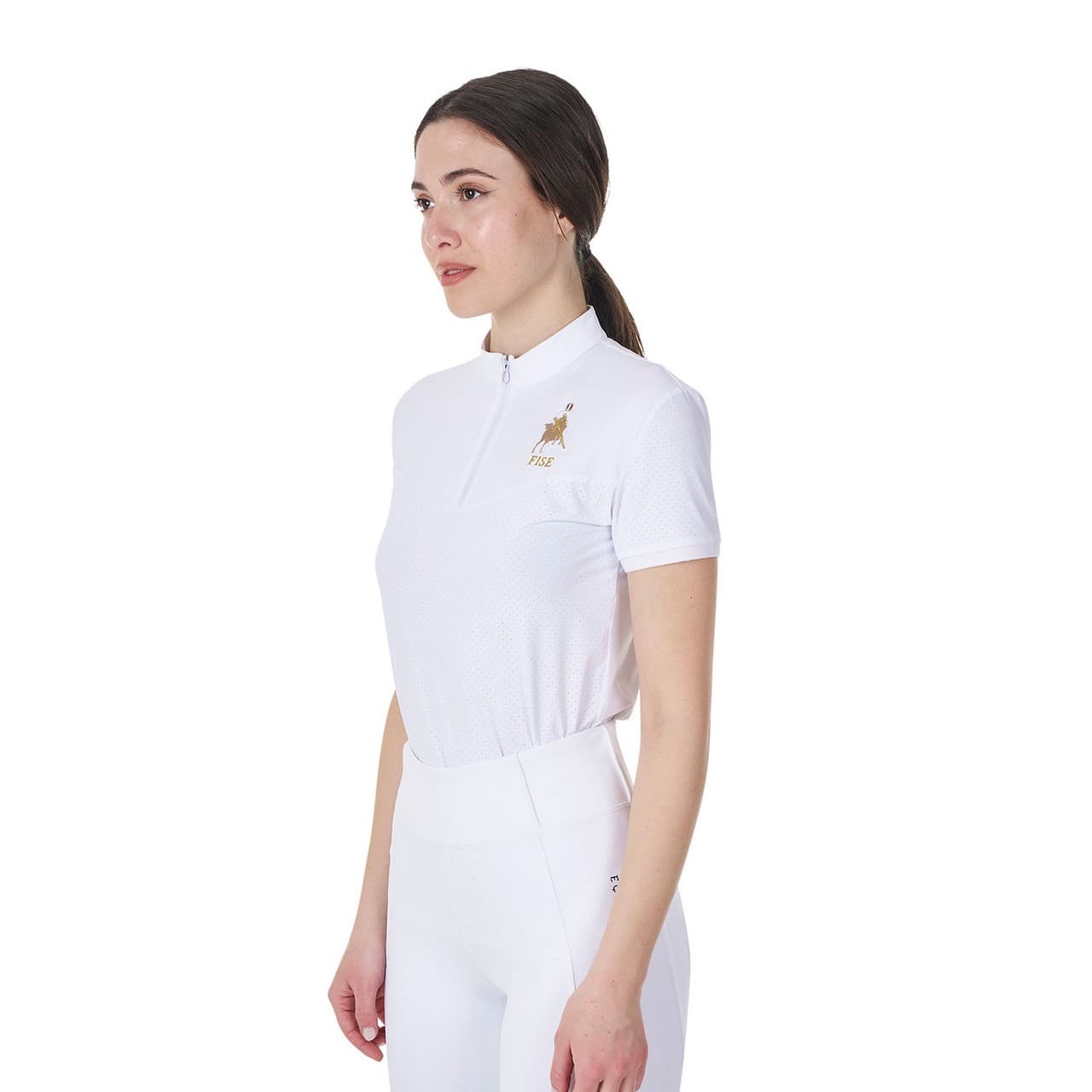 Polo donna da concorso elasticizzata Equestro X FISE, vista 4