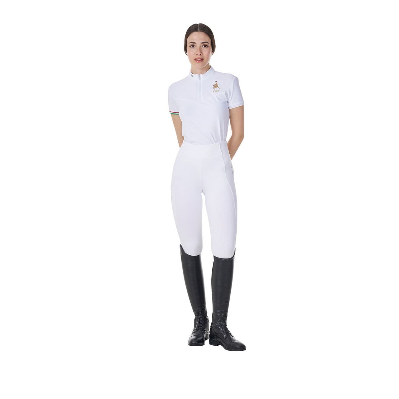 Polo donna da concorso elasticizzata Equestro X FISE, vista 8