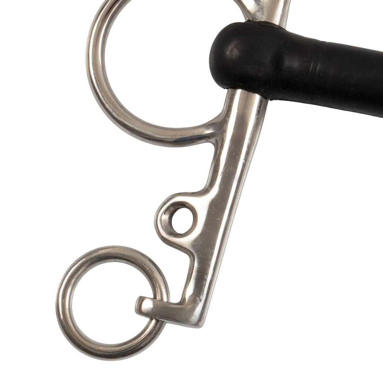 Pelham inox intero, aste corte, gomma rigida