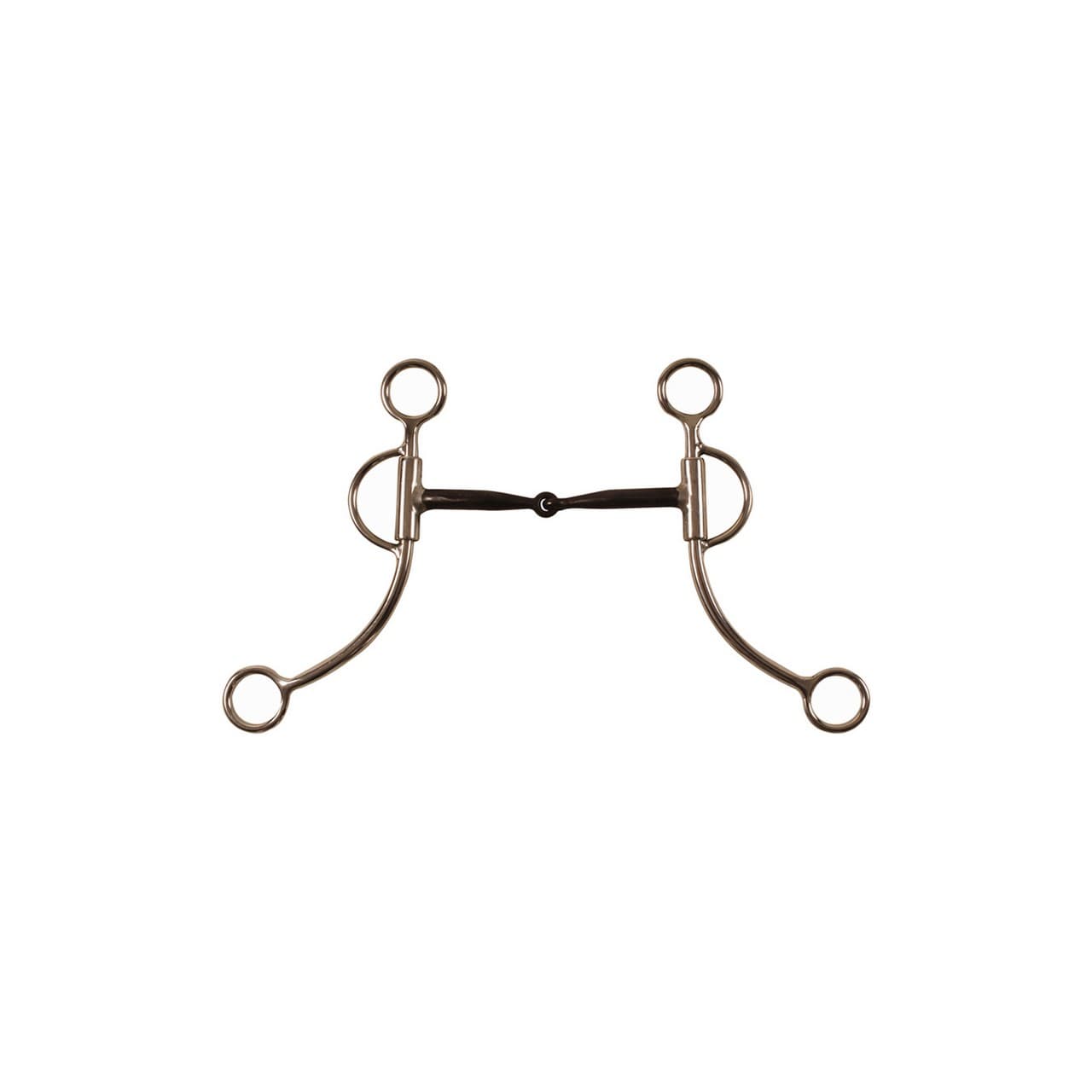 Morso western inox, imboccatura in ferro nero, aste lunghe, vista 1
