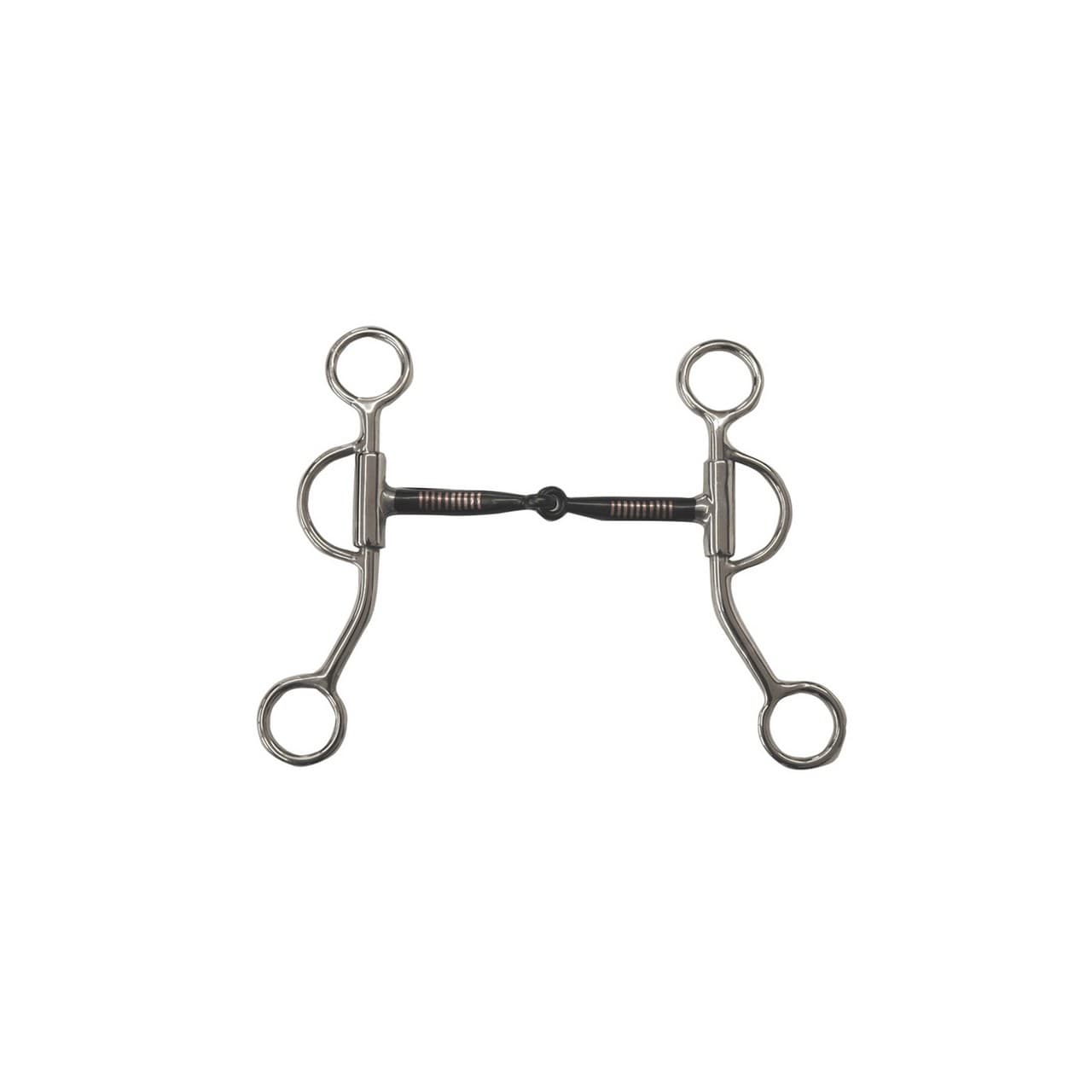 Morso western inox, aste corte, imboccatura nera, vista 1