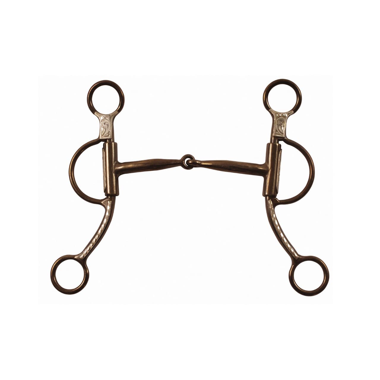 Morso western in ferro brunito, aste corte decorate, vista 1