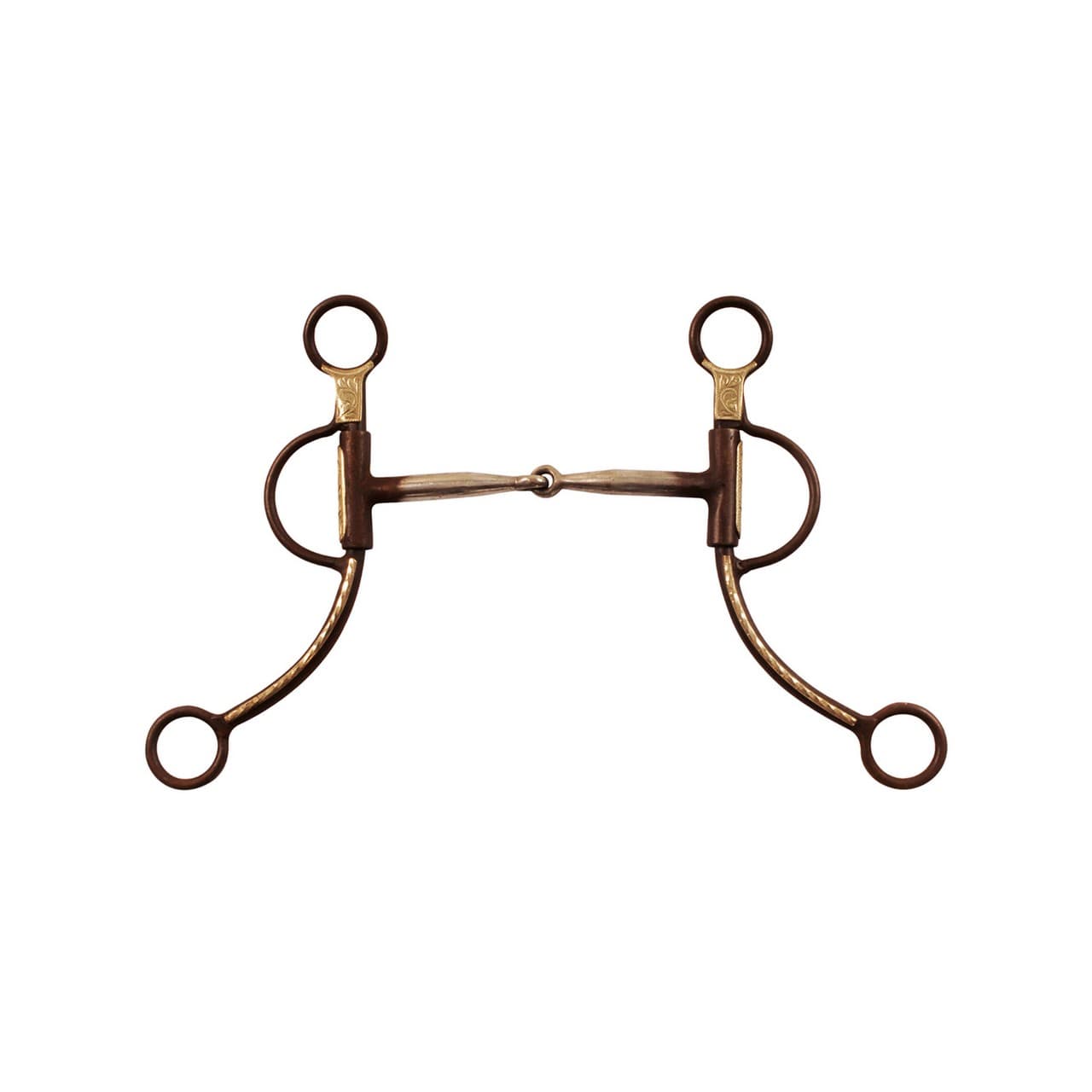 Morso western ferro brunito, aste lunghe decorate, vista 1