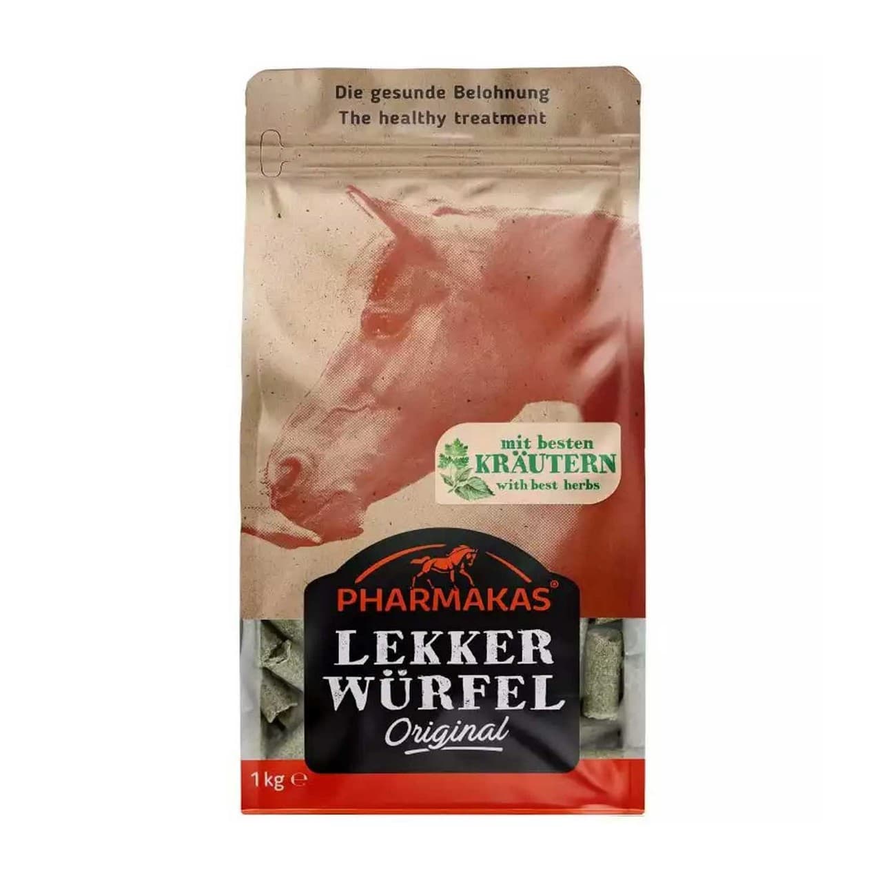 Snack Pharmaka Lekkerwurfel herbs 1 kg, vista 1