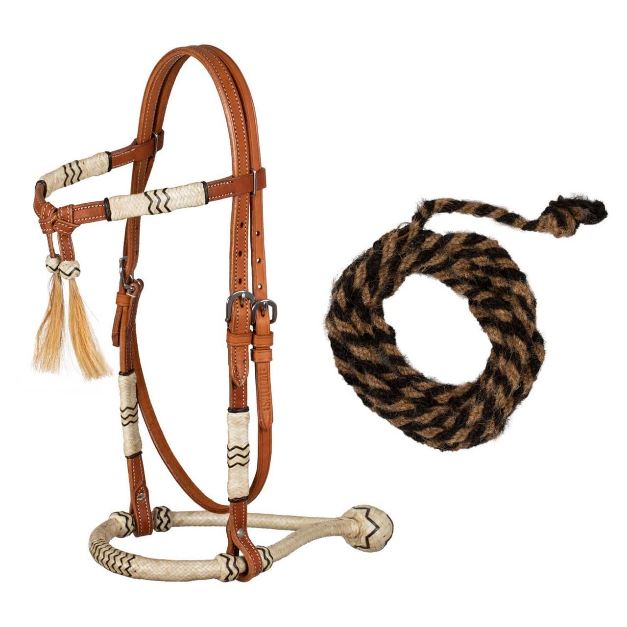 Bosal con redini mecate in crine, vista 1