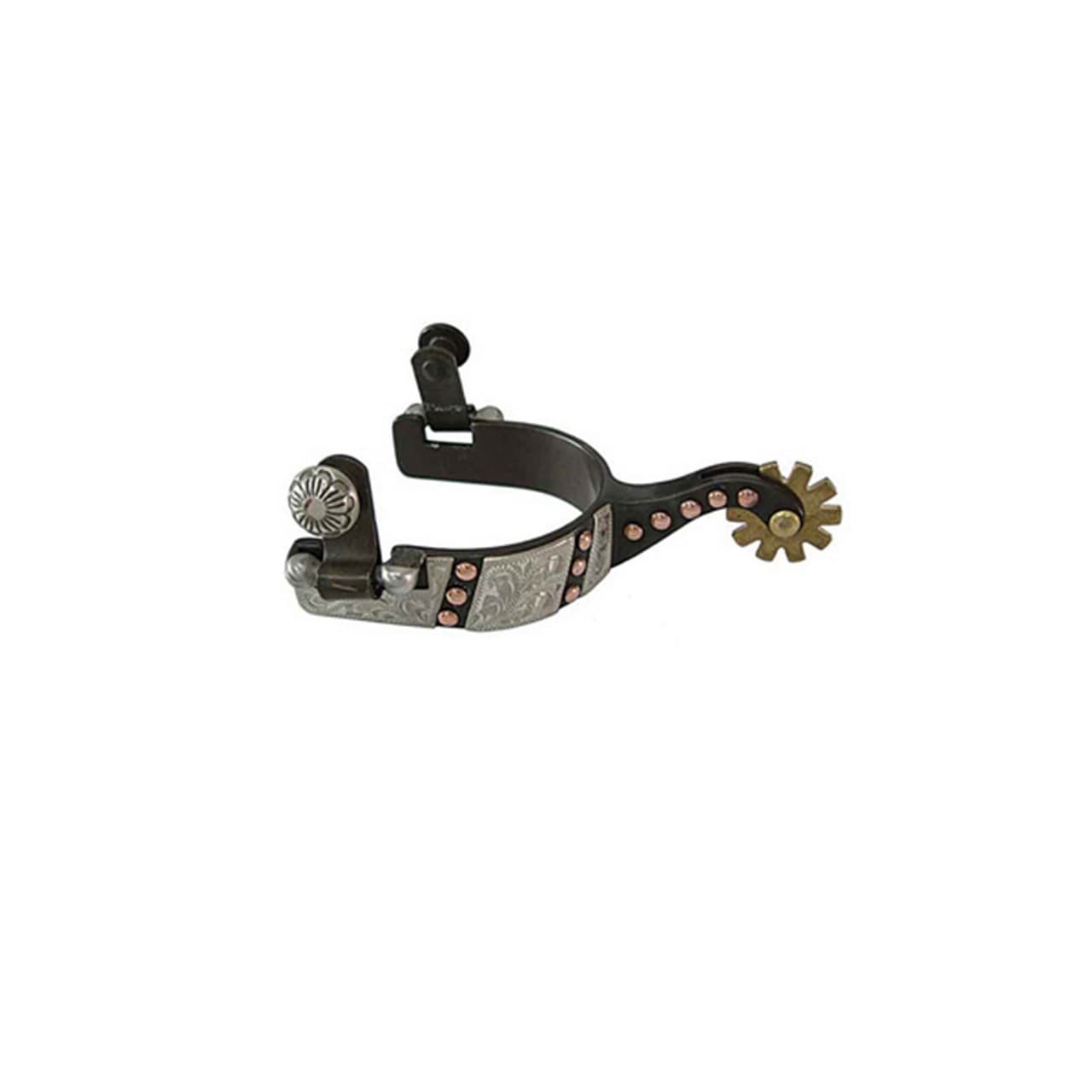 Speroni western Lakota da bimbo, neri, con rivetti, vista 1