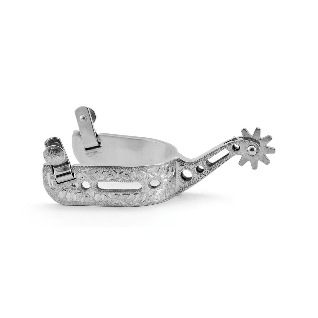 Speroni western in alluminio forato e lavorato Pool's, vista 1