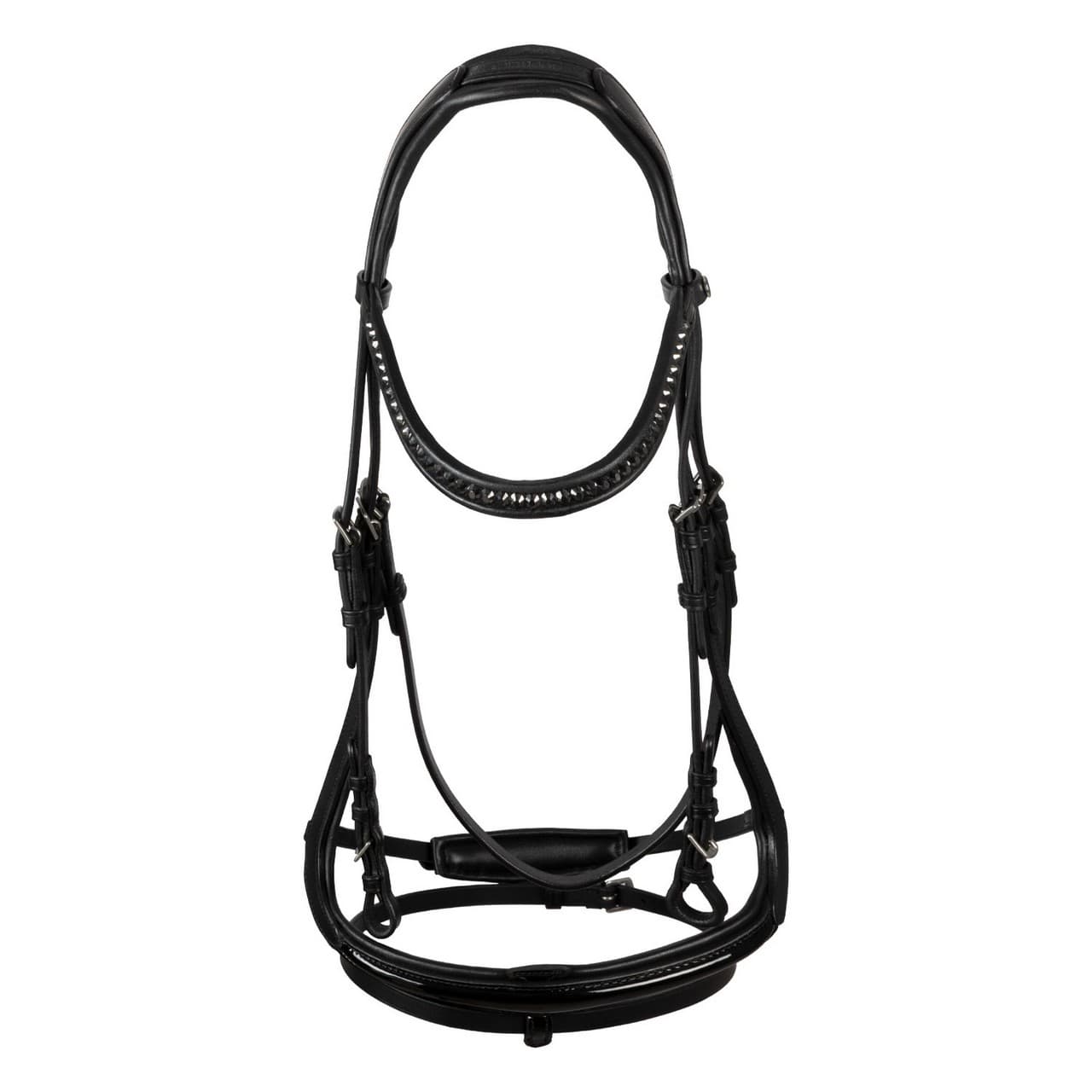 Testiera dressage modello Hemelite con redini in gomma, vista 2