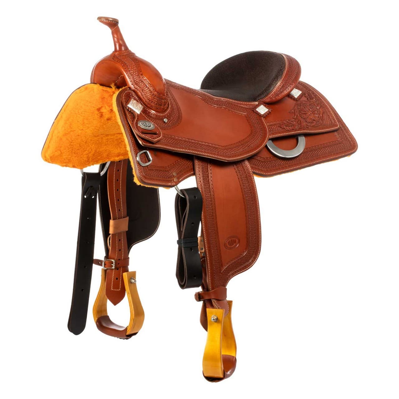 Sella Westwood Classic cutting/team penning quilted seat border #6, vista 1