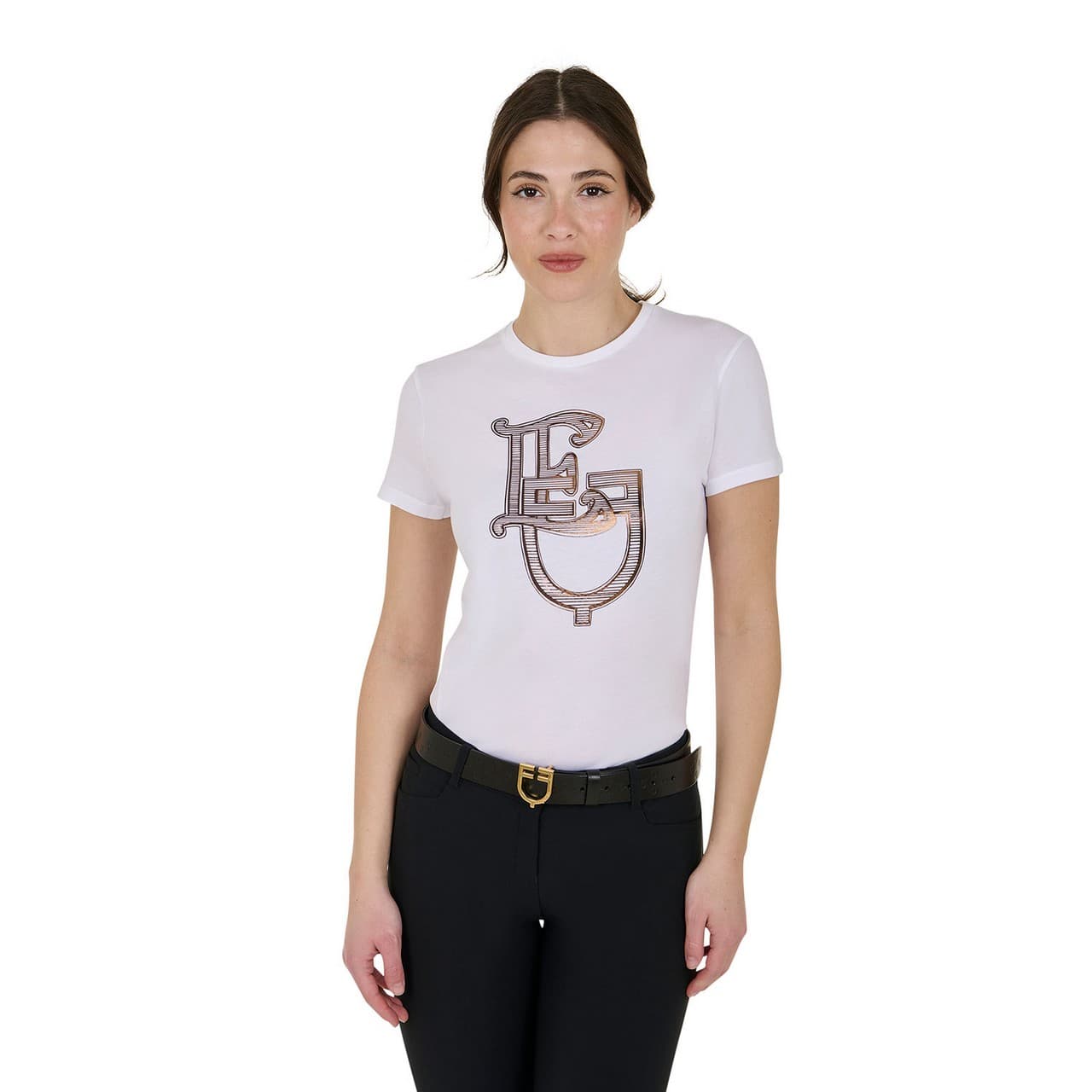 T-shirt donna Lamina Monogram in cotone, vista 1