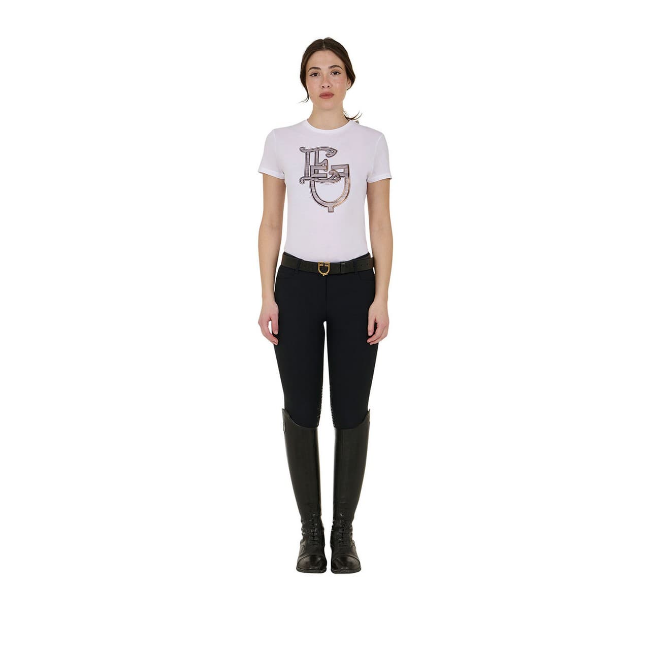 T-shirt donna Lamina Monogram in cotone, vista 4