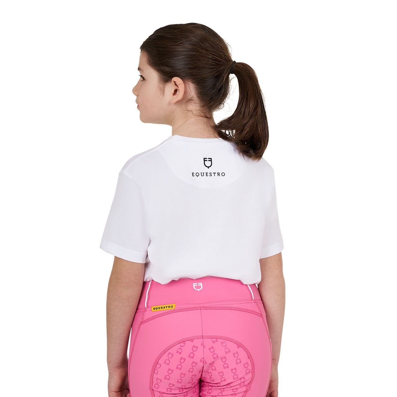 T-shirt bambina Horses Make Me Happy in cotone, vista 2