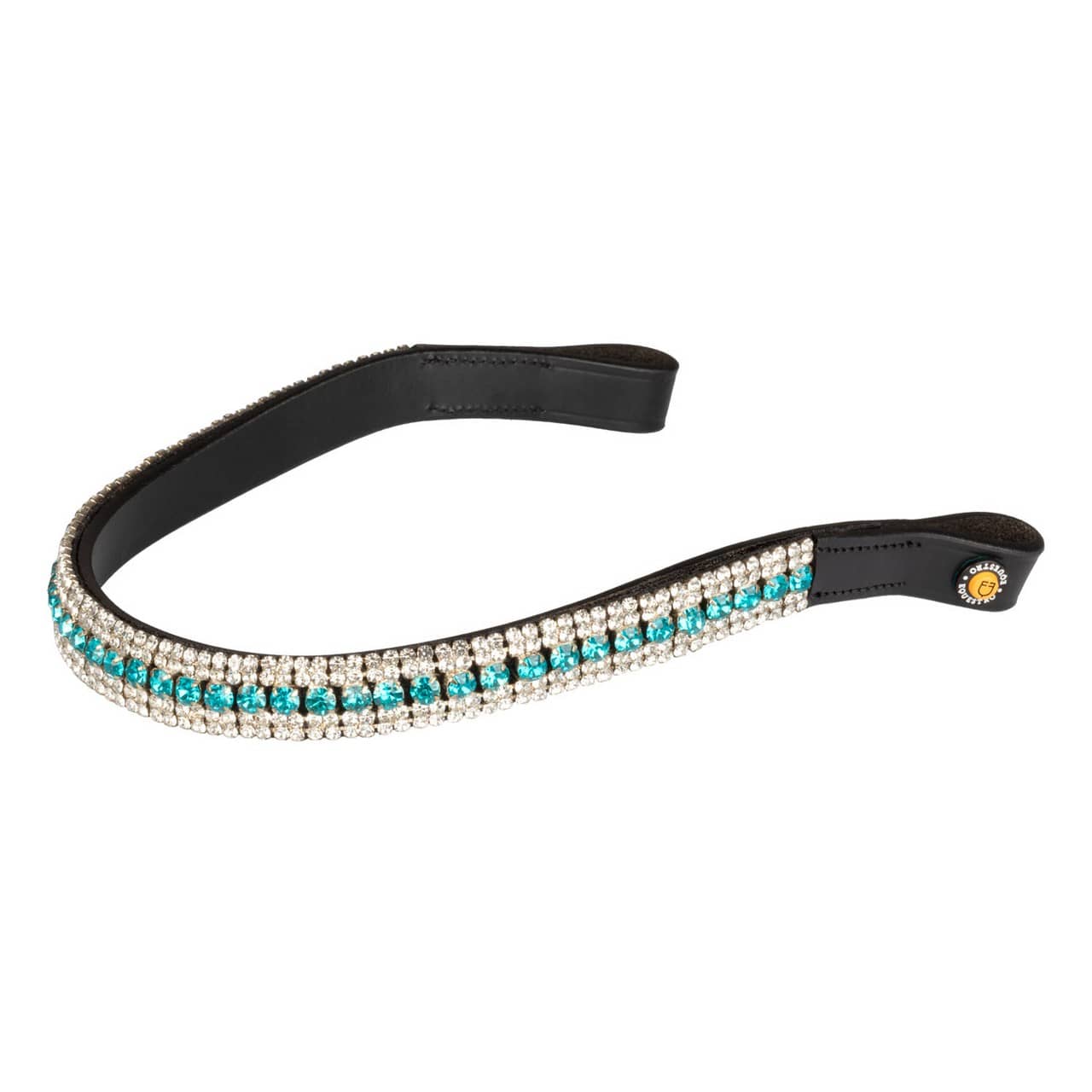 Frontalino Blue Crystal in pelle