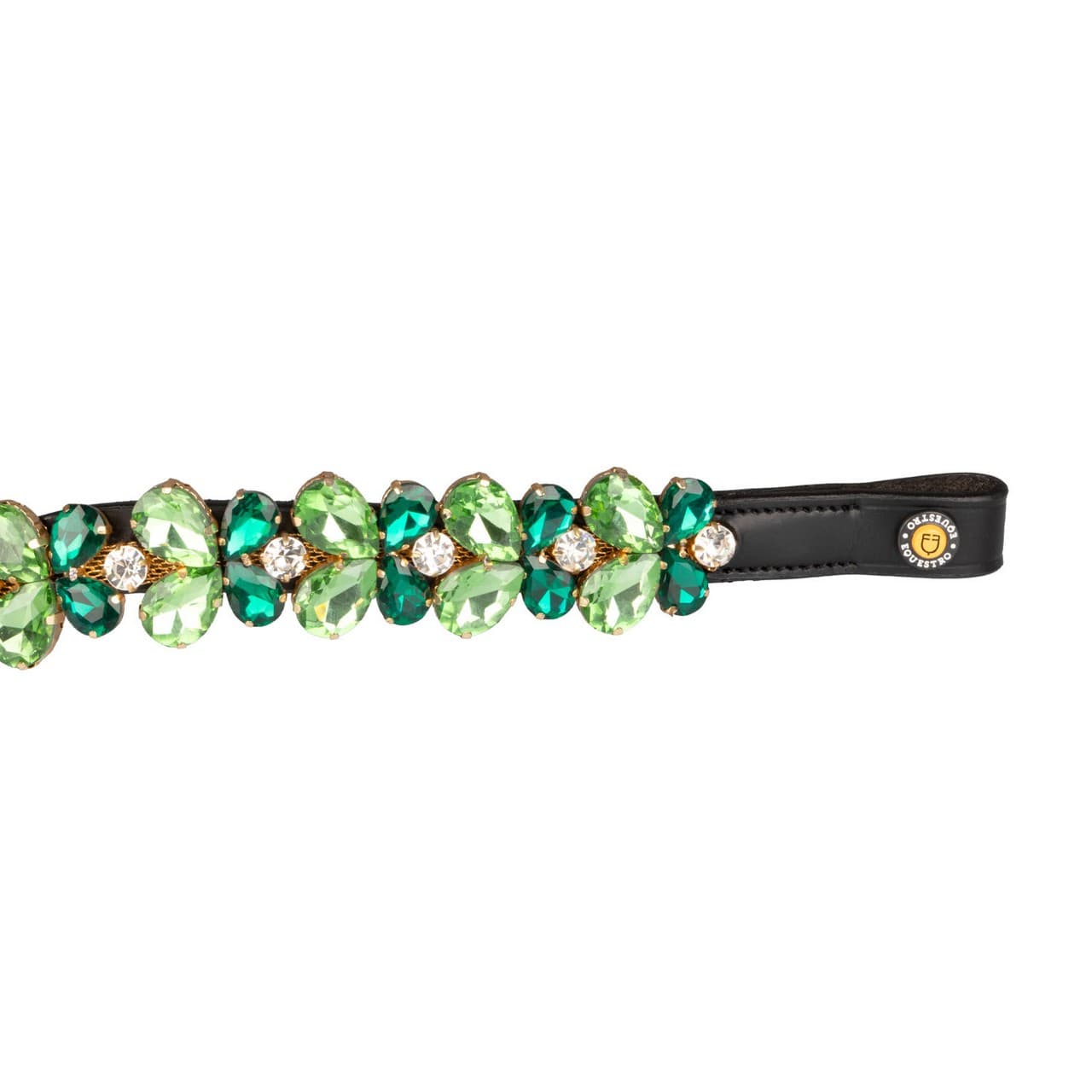 Frontalino Green Ray Crystal in cuoio, vista 3