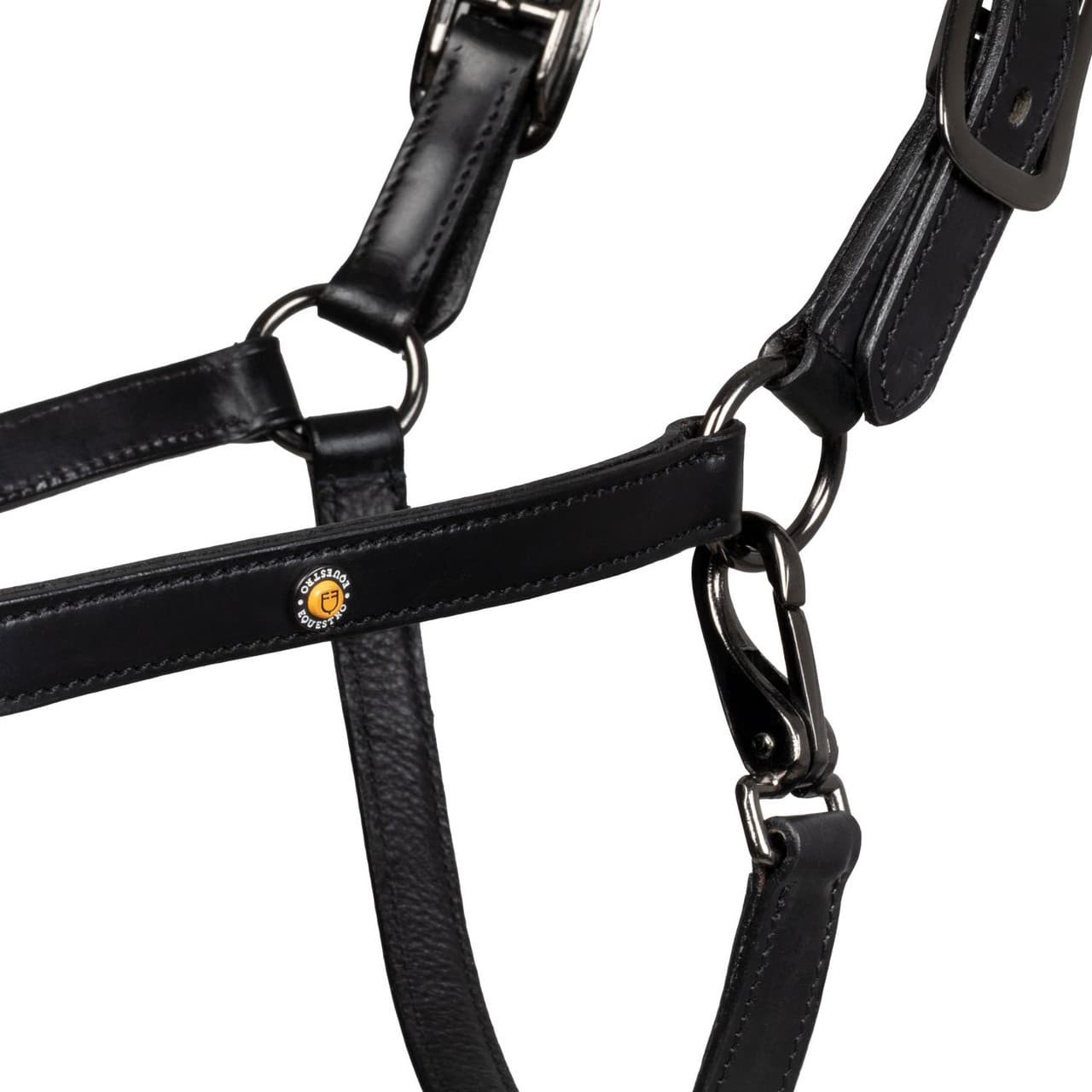 Cavezza in cuoio con piping glitterato, vista 3
