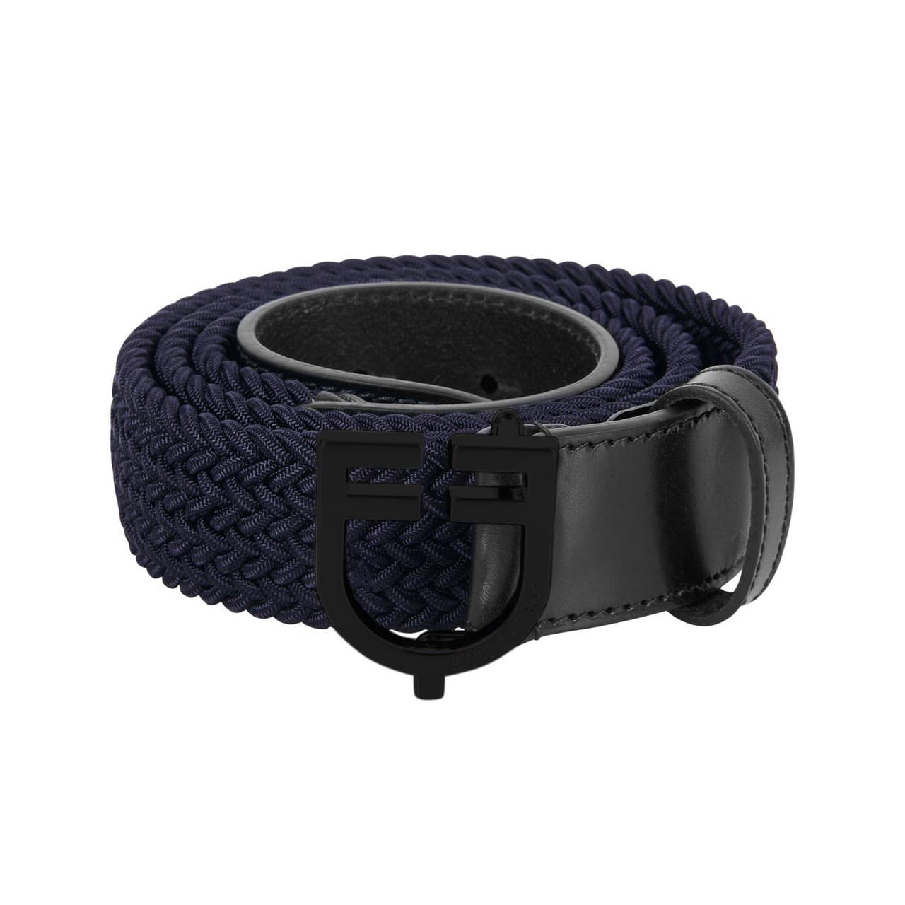 Cintura elastica con fibbia nera e logo, vista 1