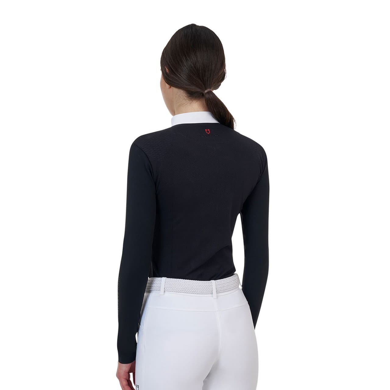 Polo concorso donna Equestro Ridertechnology manica lunga e zip (Rif. ETW00174N), vista 2