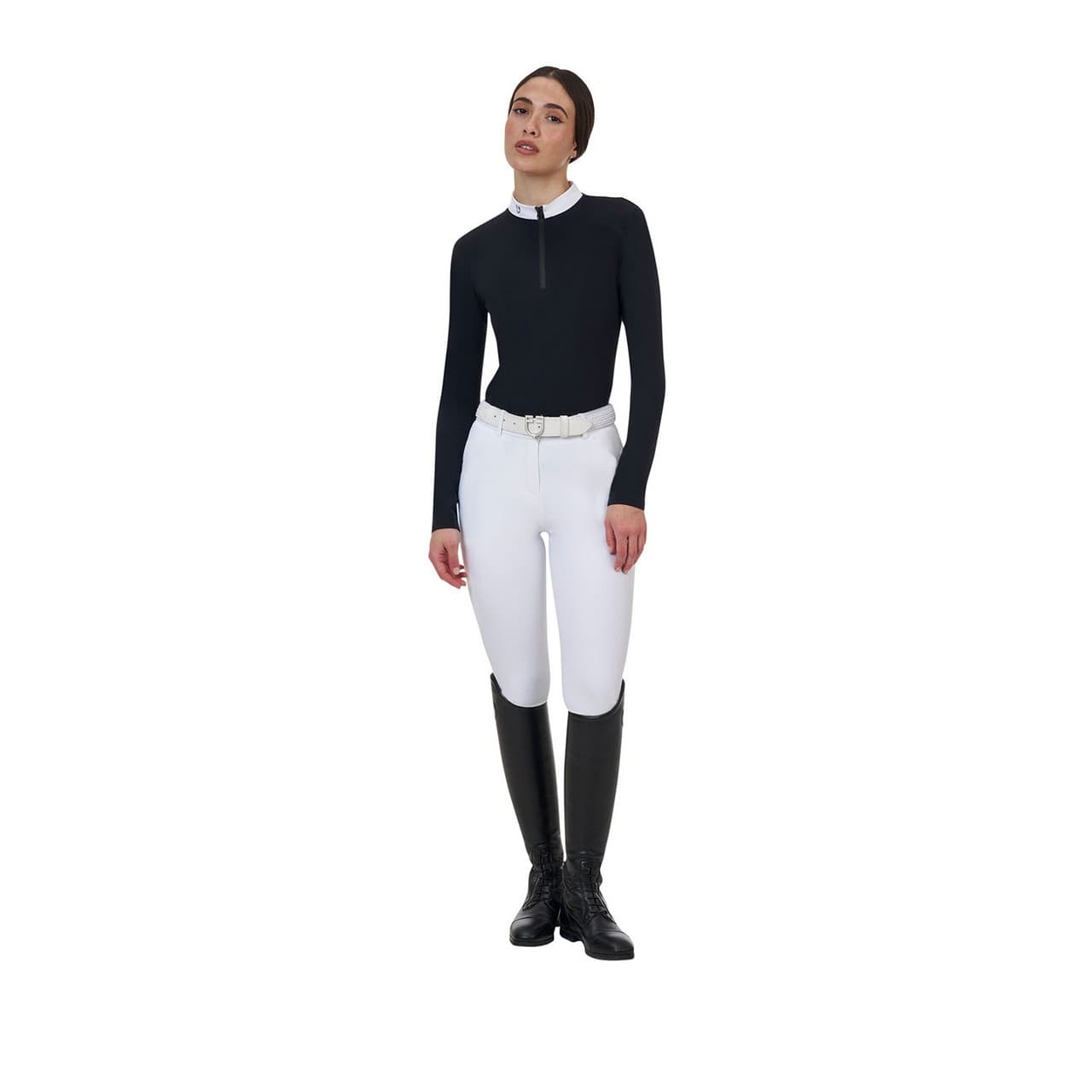 Polo concorso donna Equestro Ridertechnology manica lunga e zip (Rif. ETW00174N), vista 7