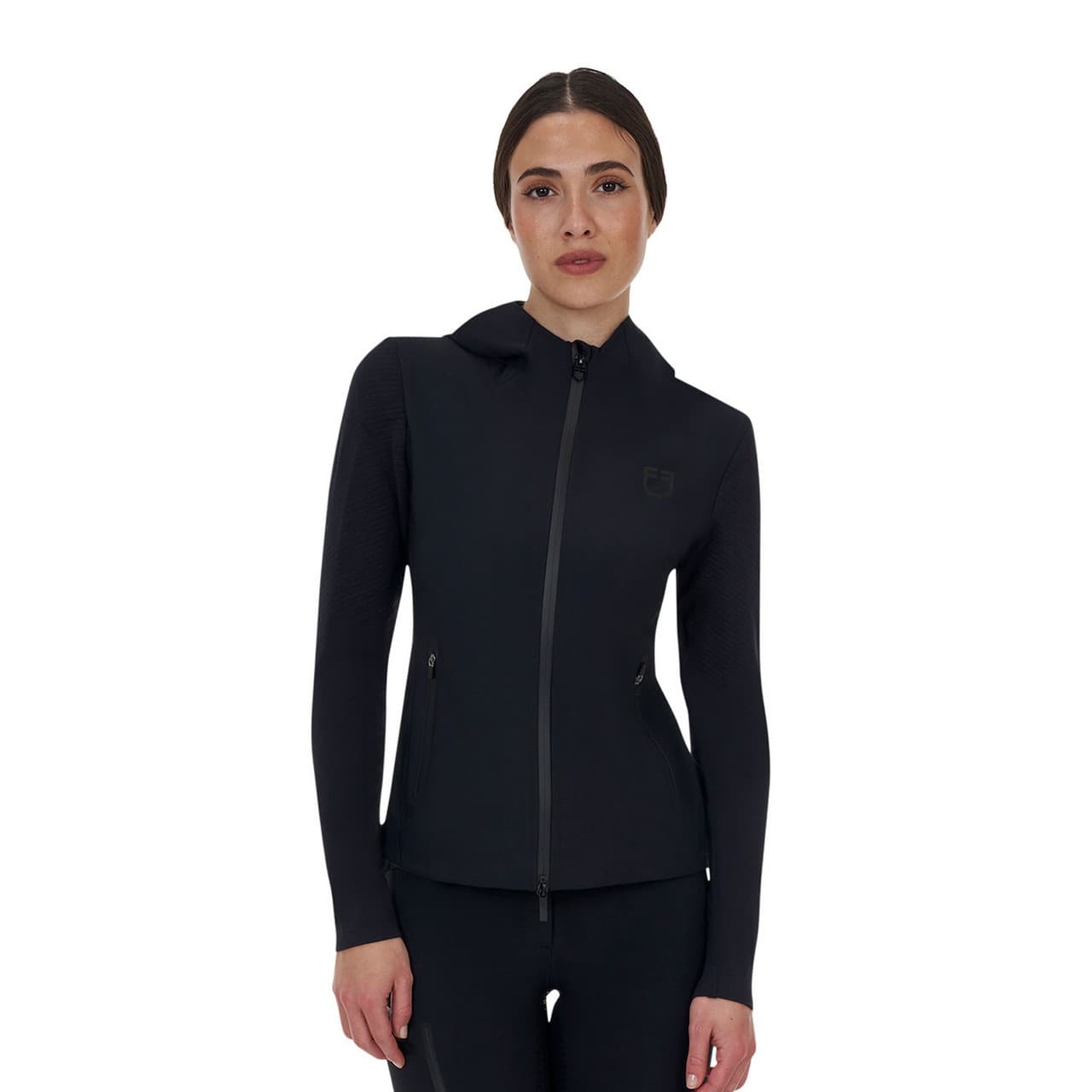 Felpa tecnica donna Equestro Ridertechnology cappuccio, vista 1