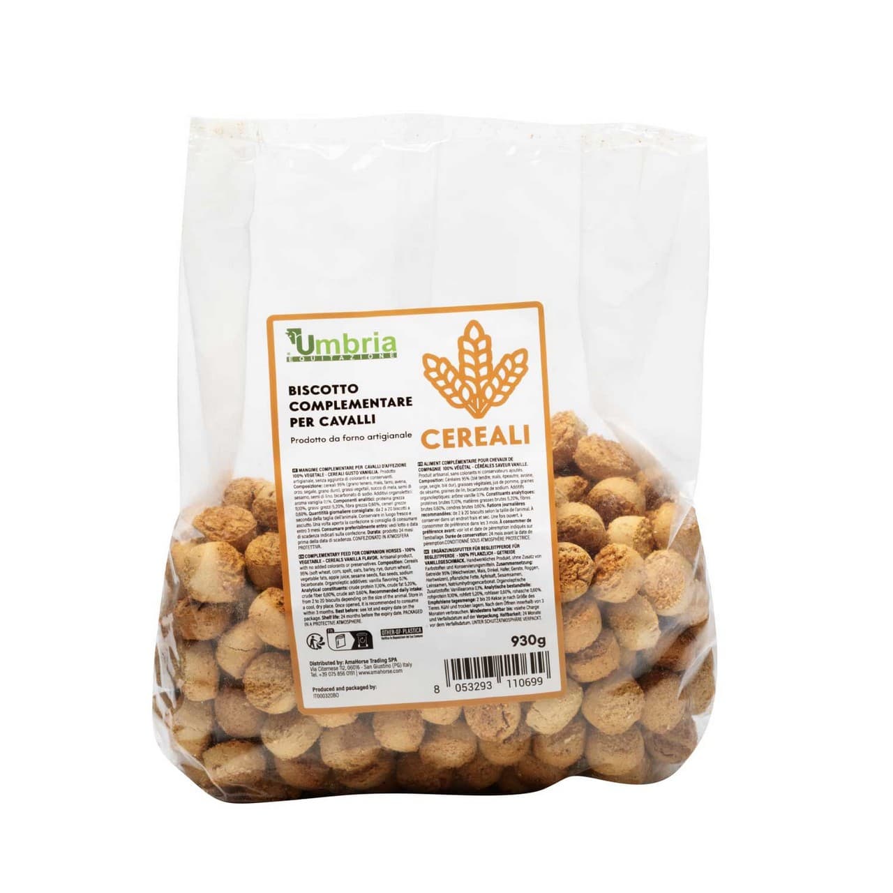 Umbria Equitazione Biscotto vegetale per cavalli con cereali 930 gr | Biscotti, vista 1