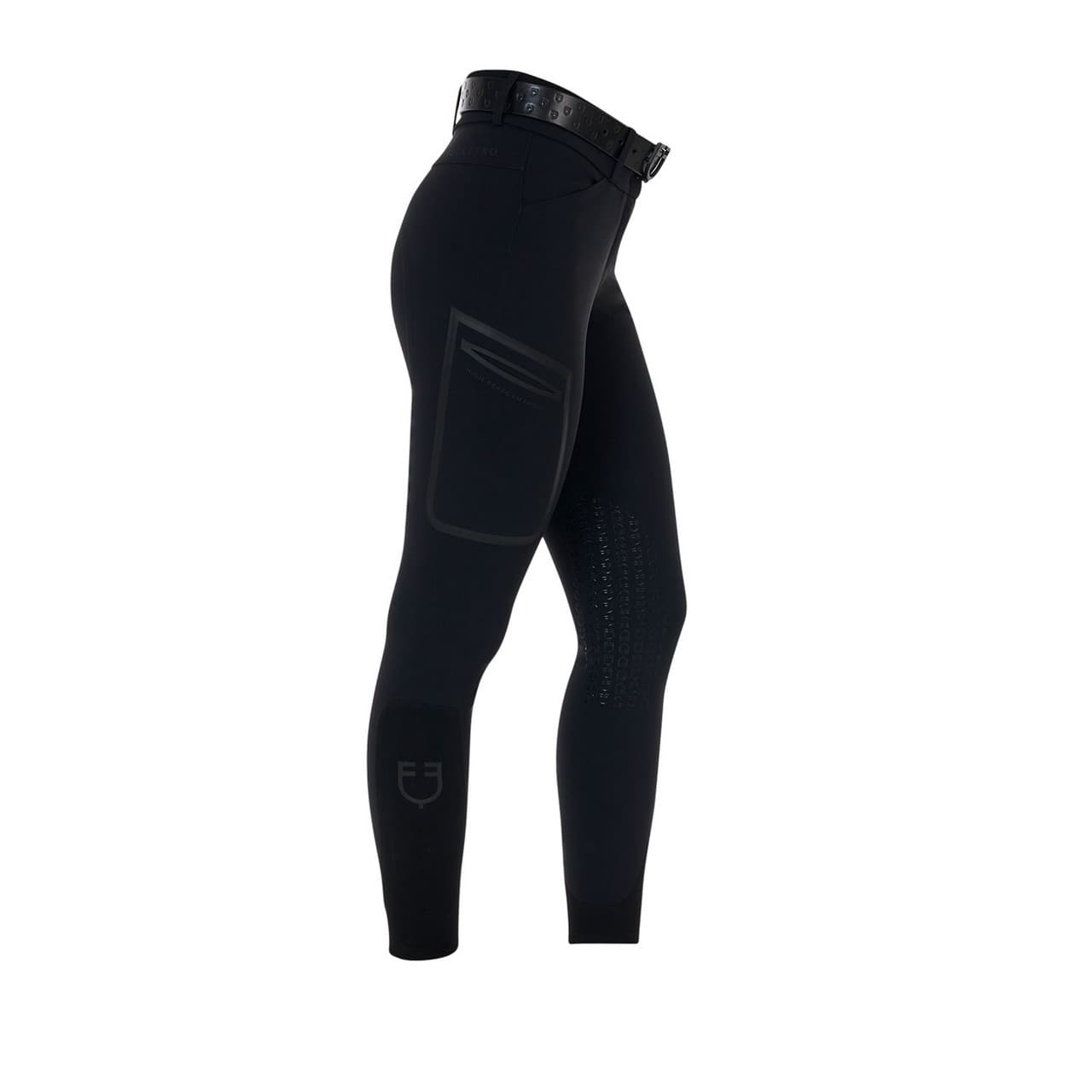 Pantalone slim fit donna vita alta Equestro Ridertechnology cuciture termosaldate, vista 1