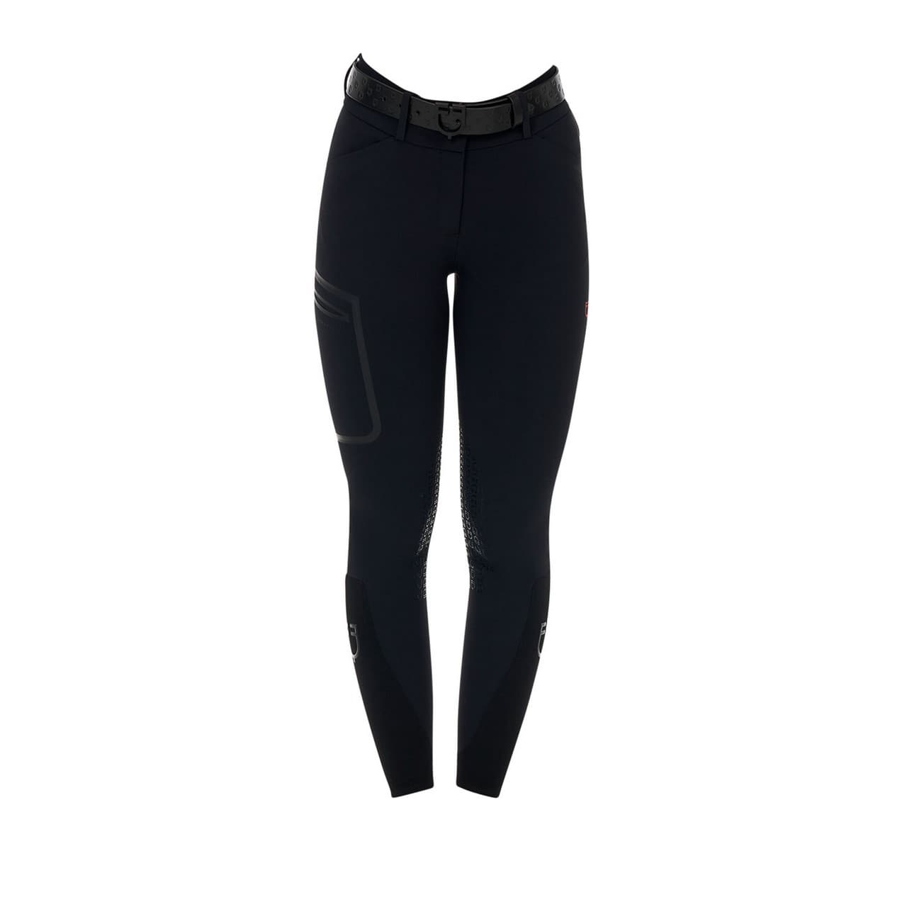 Pantalone slim fit donna vita alta Equestro Ridertechnology cuciture termosaldate, vista 2