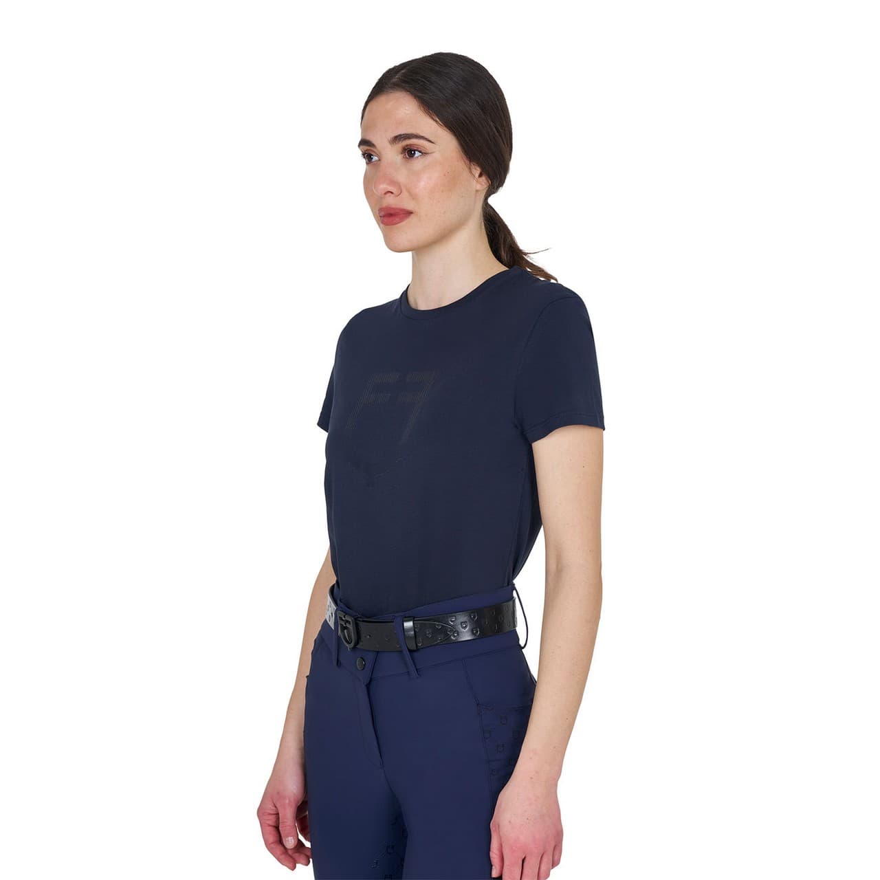 T-shirt basic donna con logo glossy tono su tono, vista 5