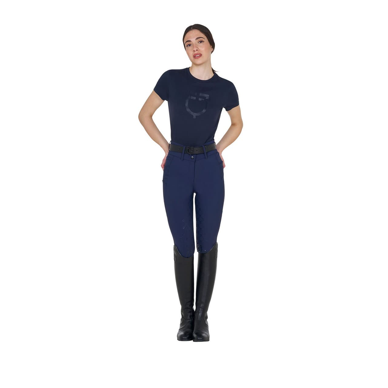 T-shirt basic donna con logo glossy tono su tono, vista 6