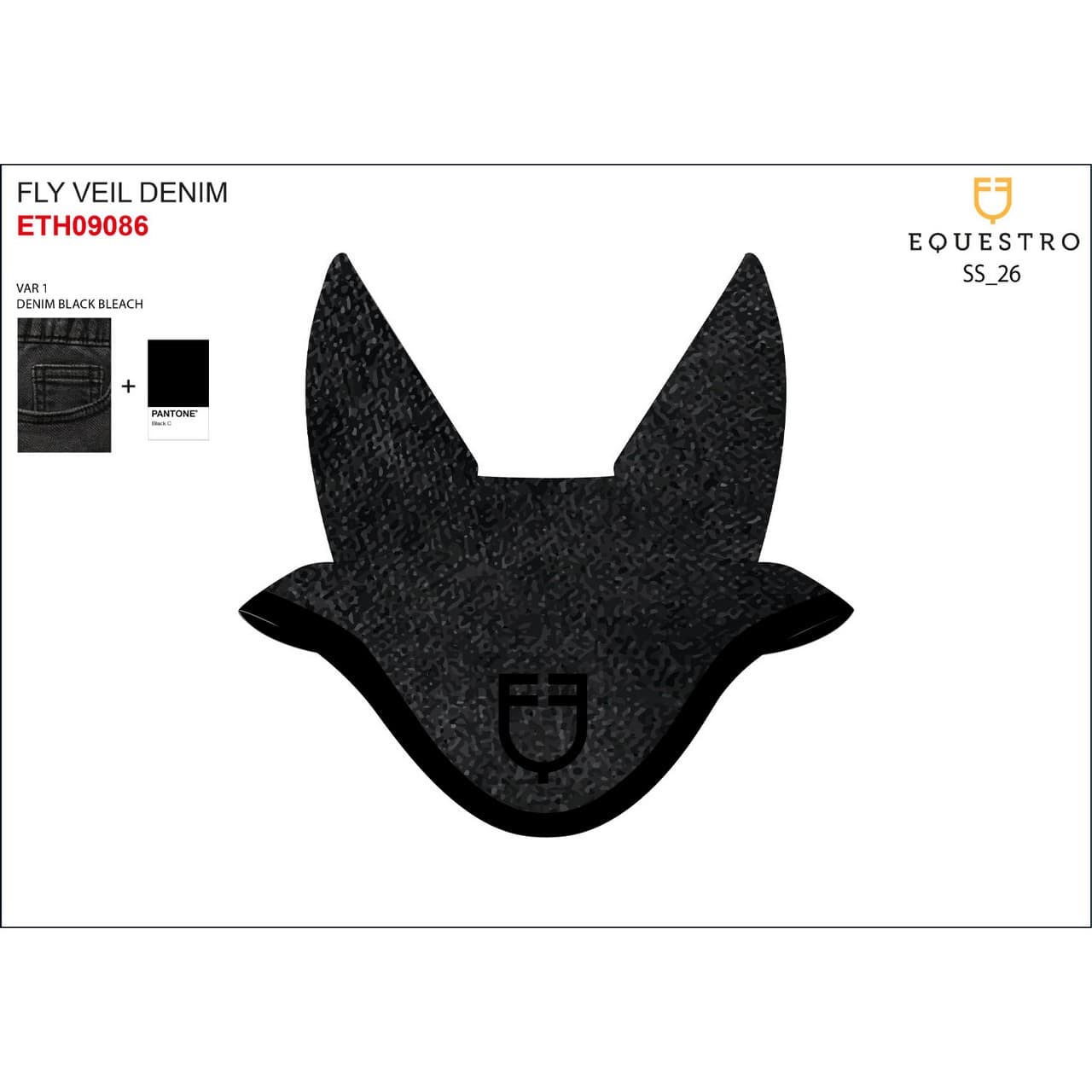 Cuffietta in tessuto tecnico effetto denim con logo