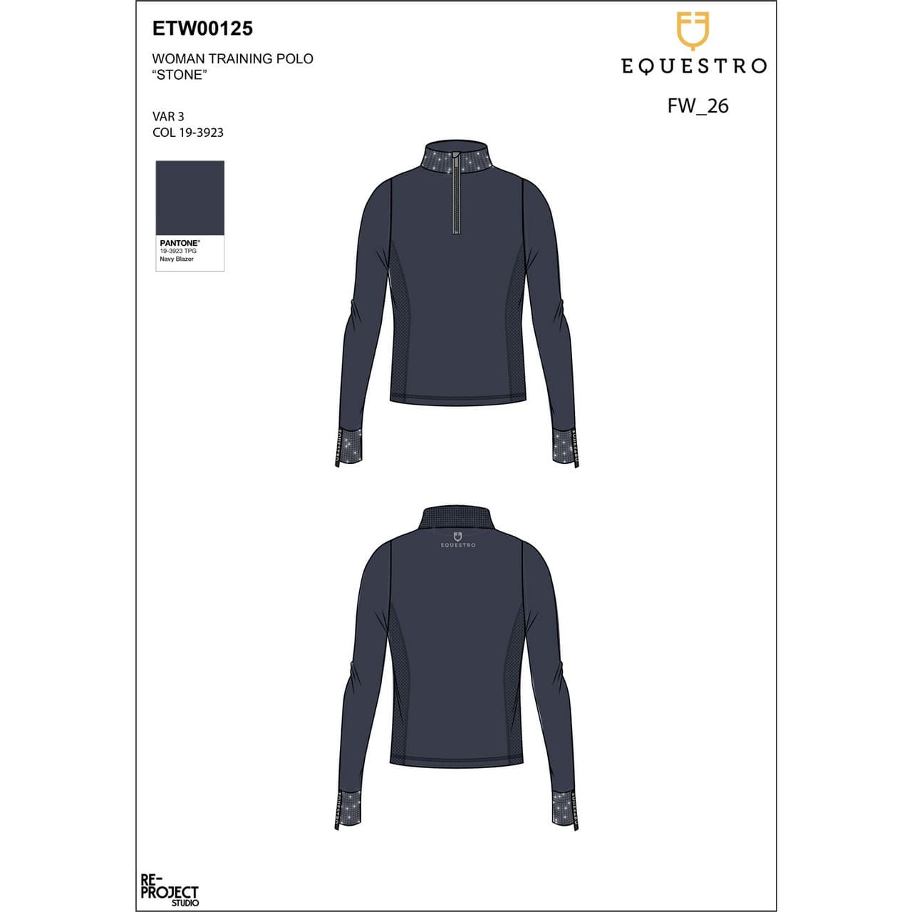 Polo tecnica donna da allenamento con strass, vista 1