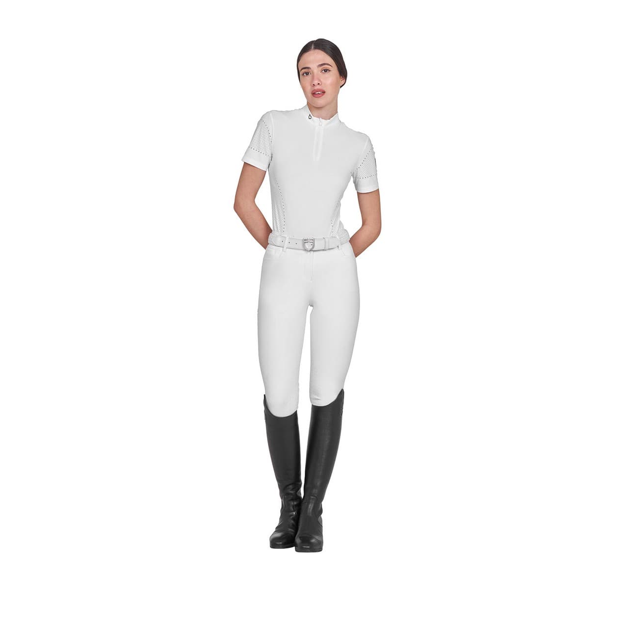 T-shirt donna da allenamento in tessuto tecnico con microfori, vista 8