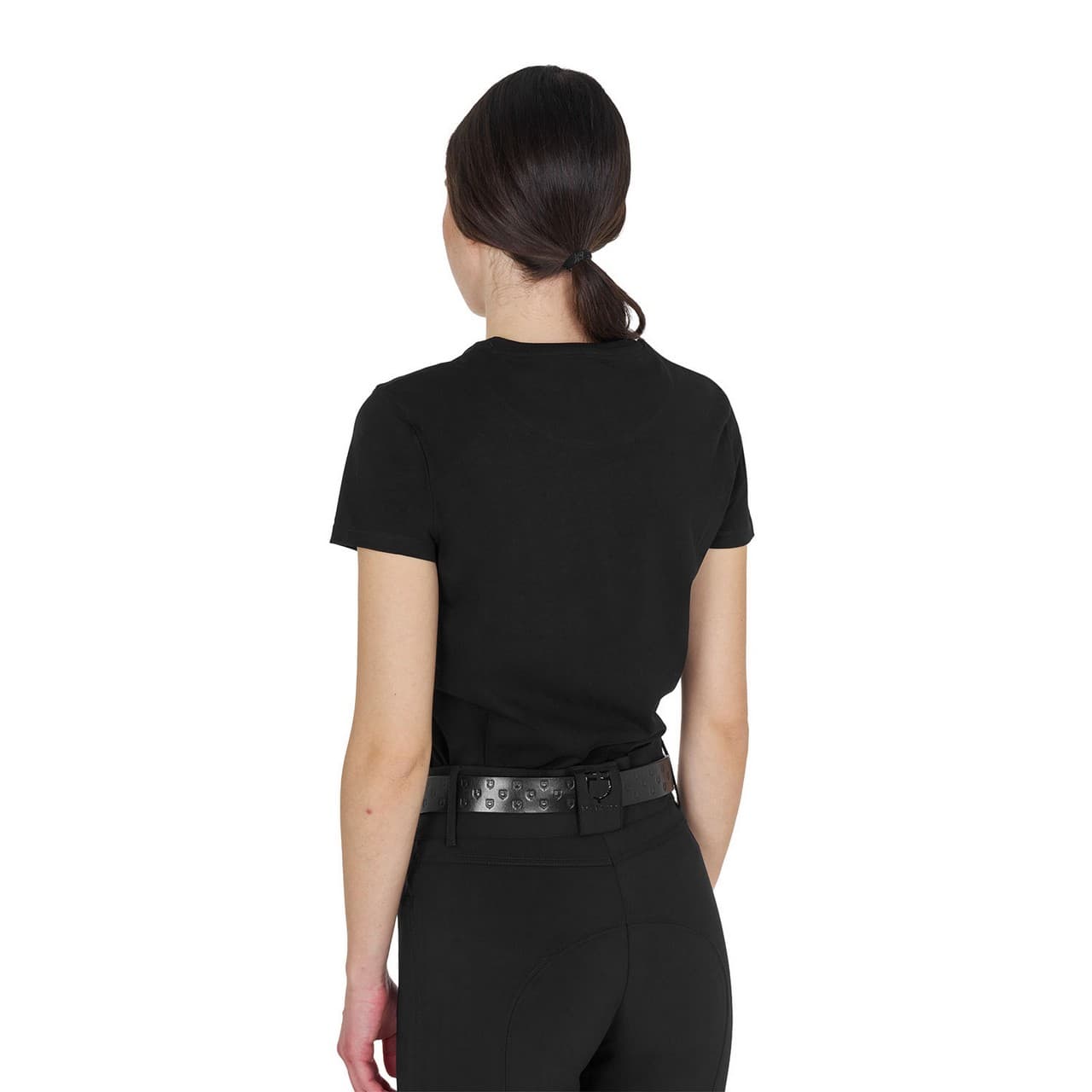 T-shirt donna in cotone logo laminato, vista 2