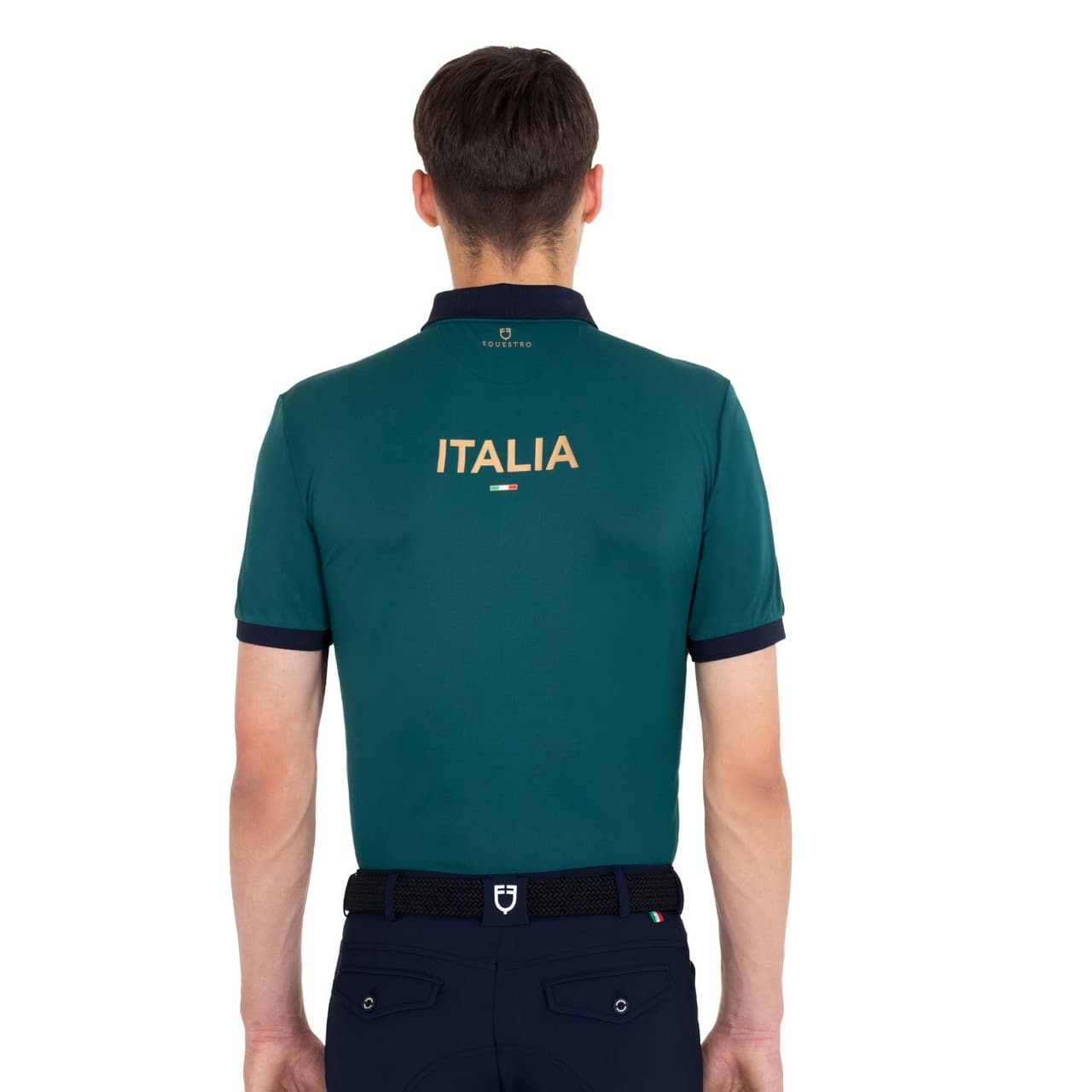 Polo uomo allenamento tre bottoni Equestro X FISE CENTENARIO, vista 2