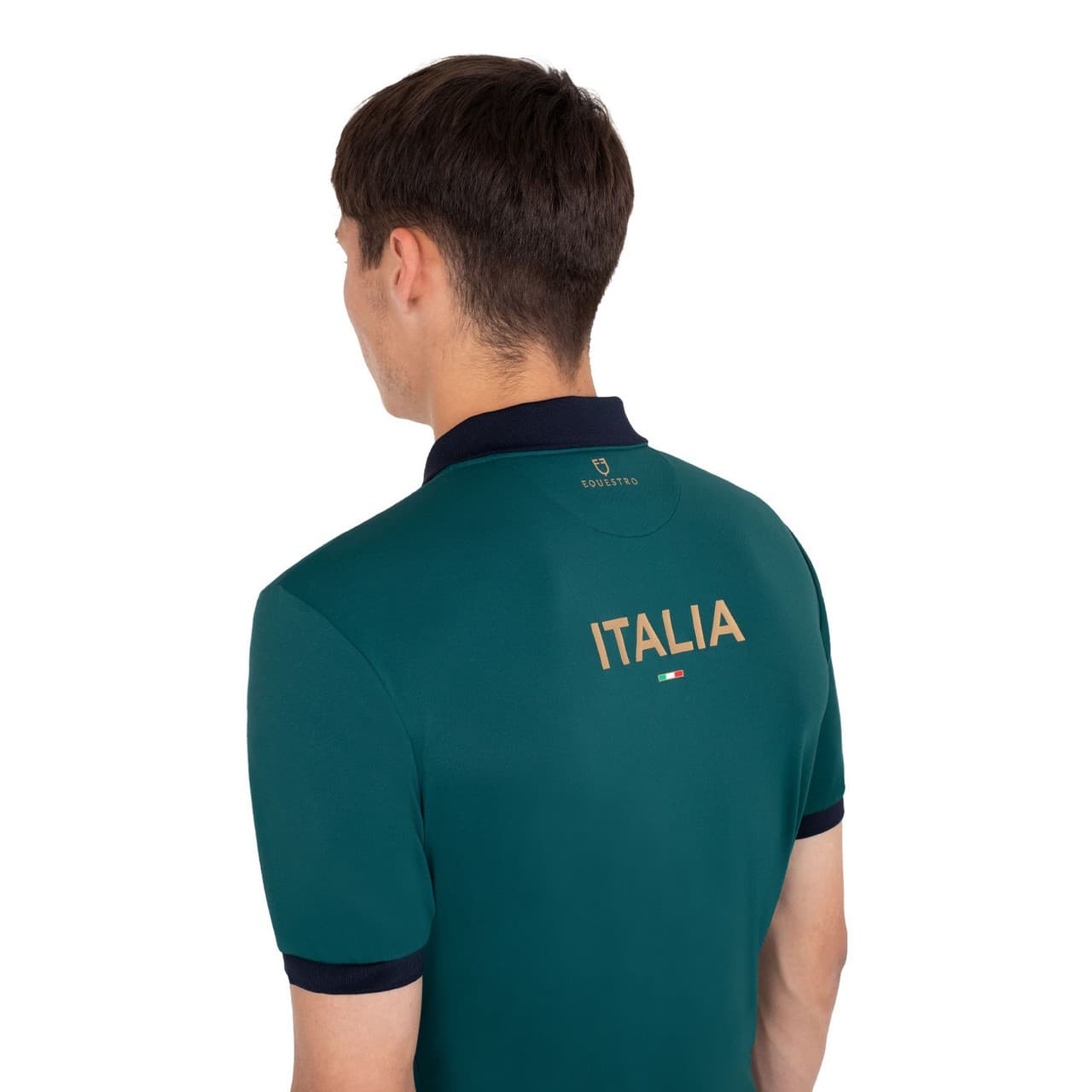 Polo uomo allenamento tre bottoni Equestro X FISE CENTENARIO, vista 5