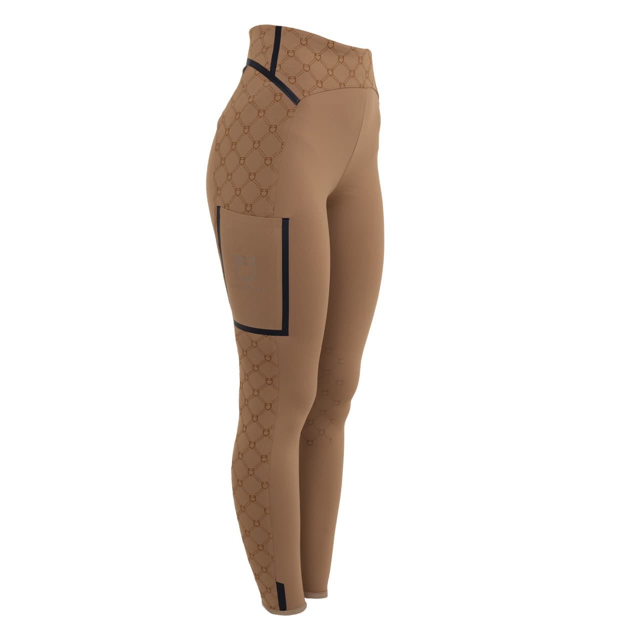 Leggings donna vita alta in tessuto tecnico monogram, vista 1