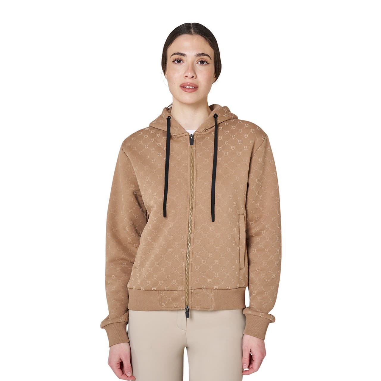 Felpa donna monogram con cappuccio, vista 1